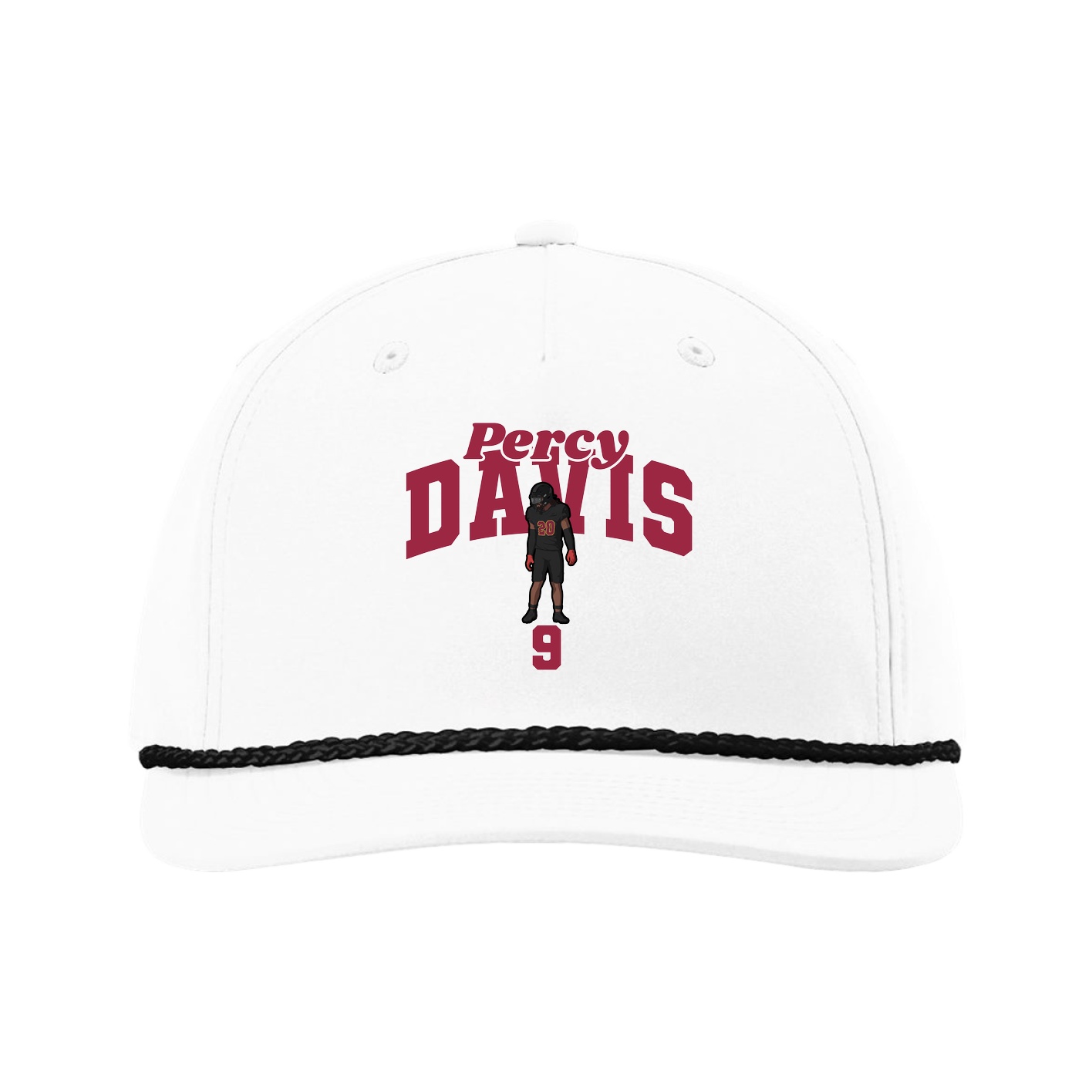 Five-Panel Classic Rope Cap — Signature Arch in White