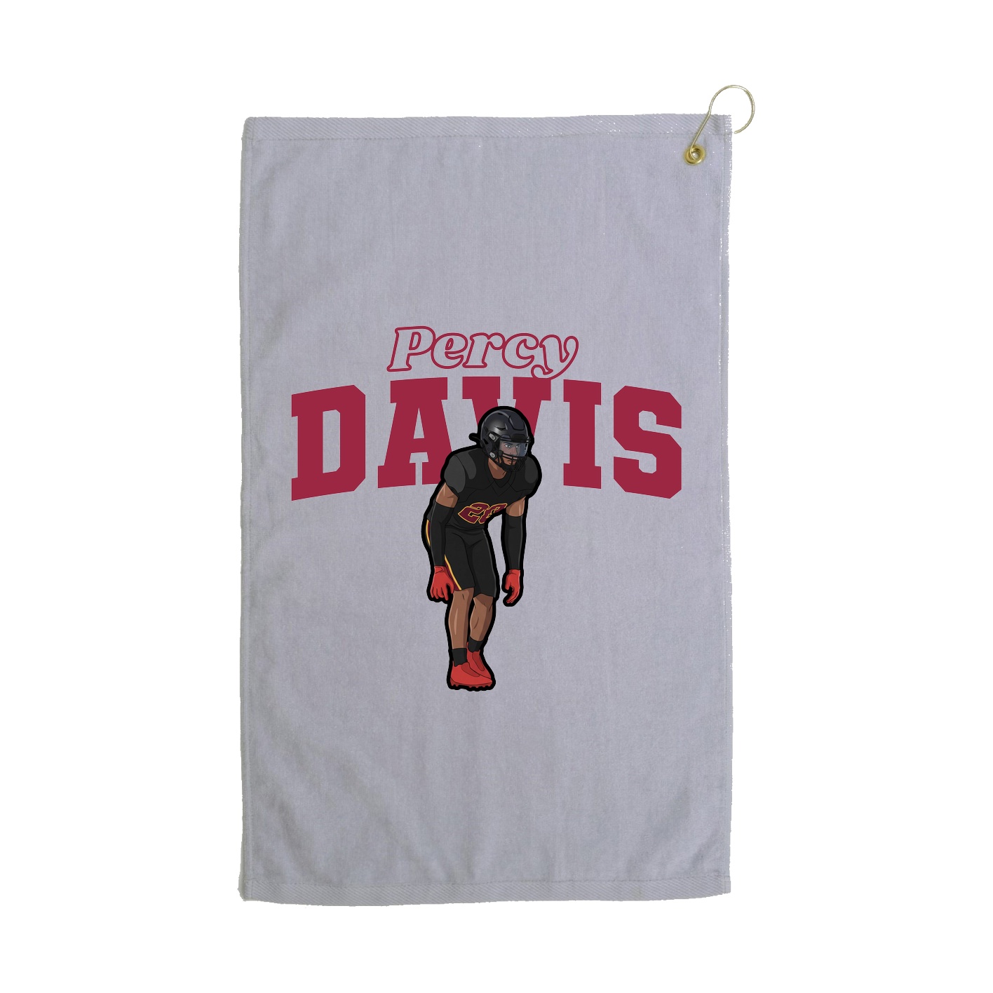 Golf Towel — Name Arch in Grey