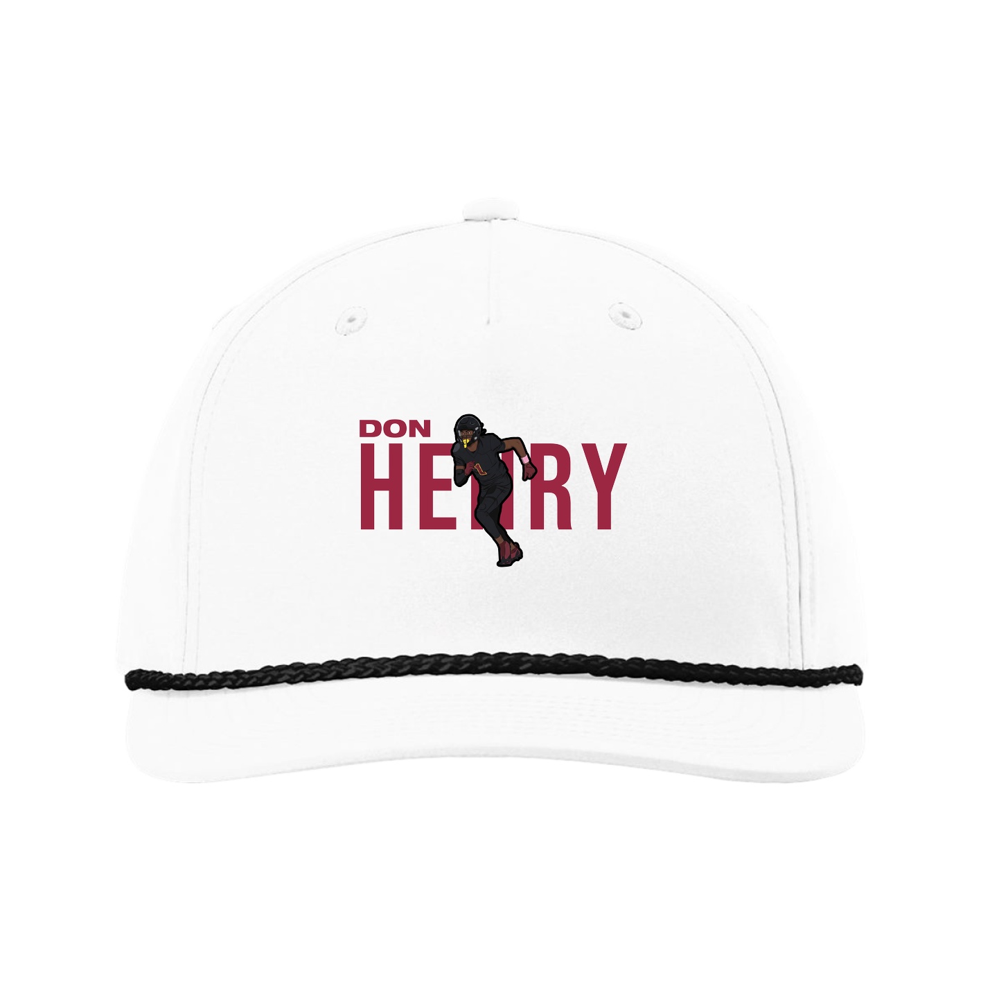 Five-Panel Classic Rope Cap — Player Name in White
