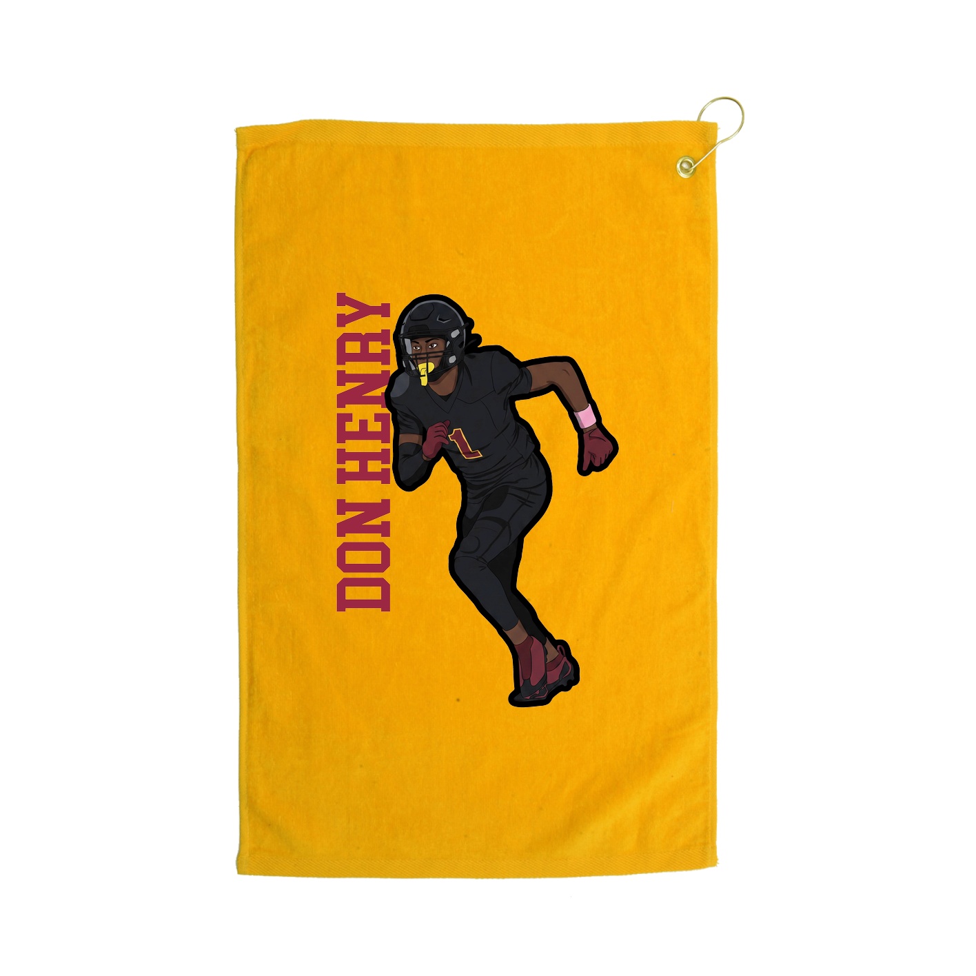 Golf Towel — Name Vertical in Gold