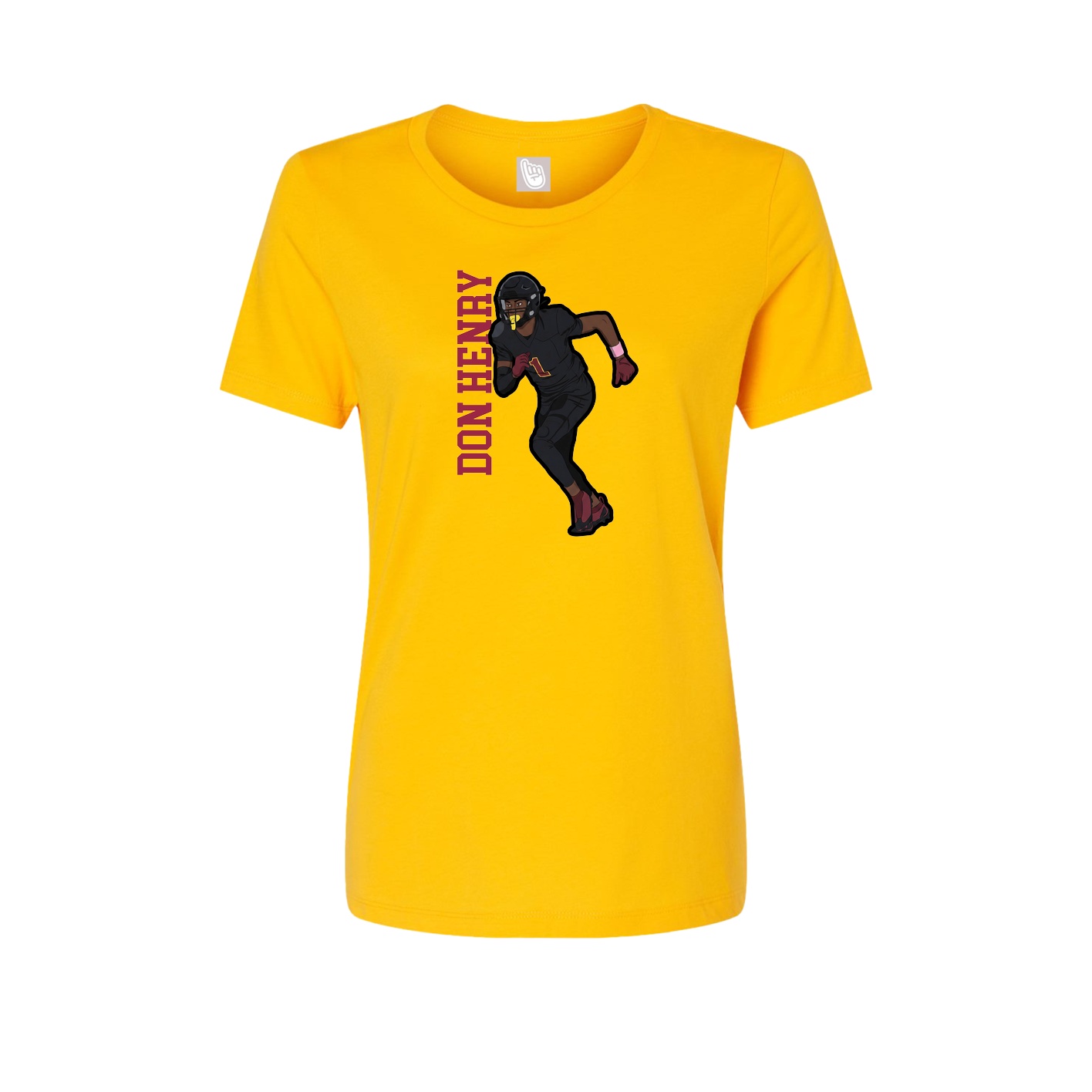 Fitted Women's Tee — Name Vertical in Gold