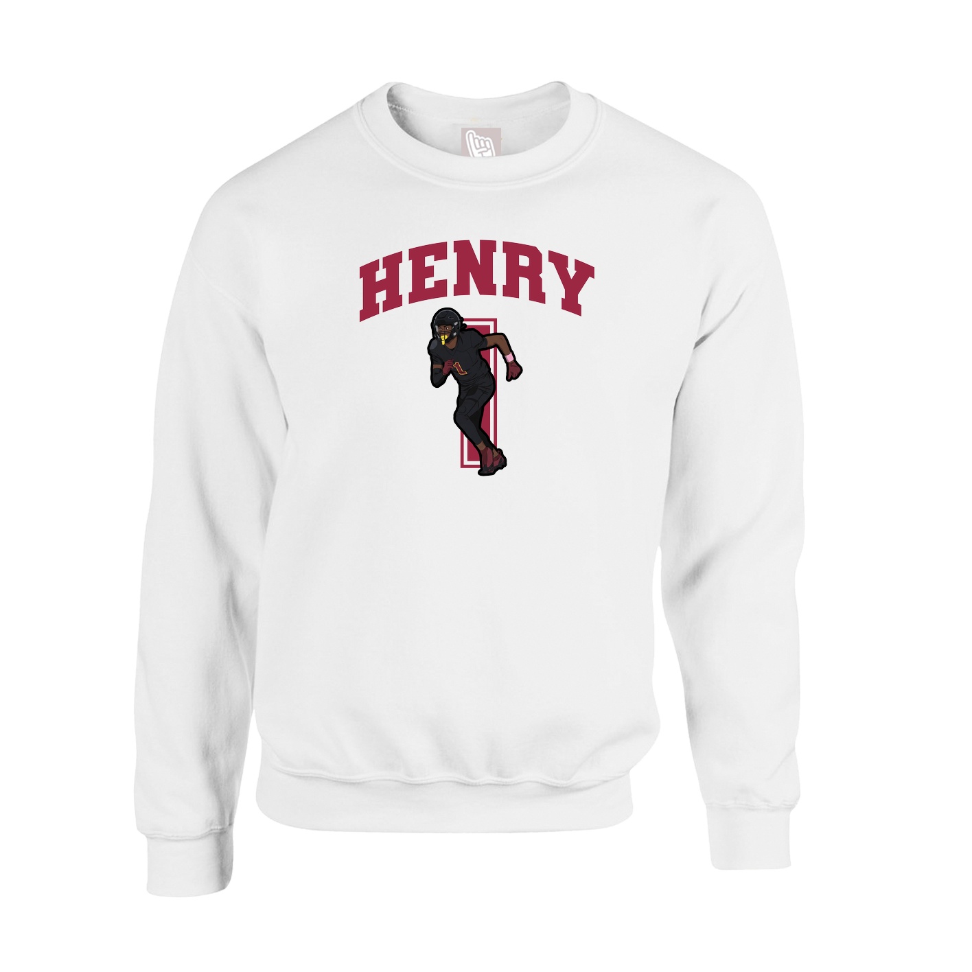 Fleece Crew — Number in White