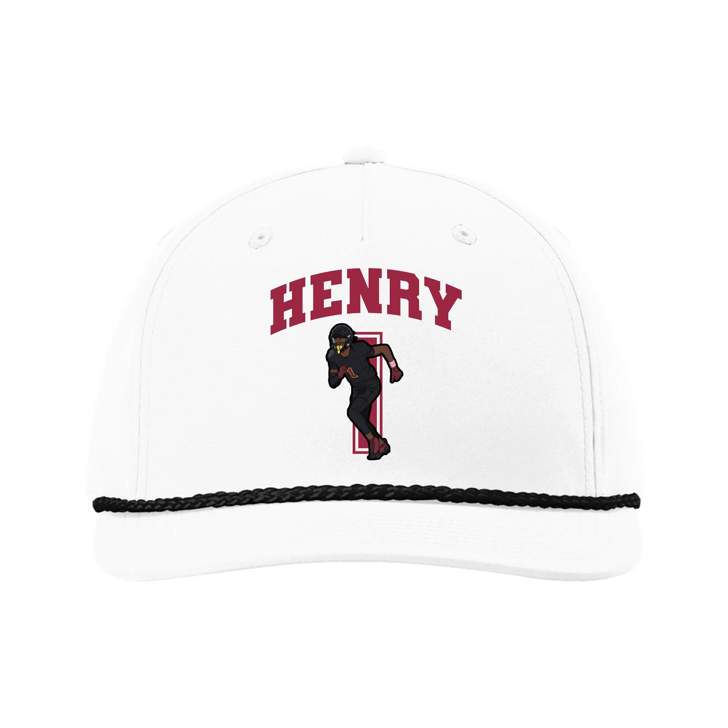 Five-Panel Classic Rope Cap — Number in White