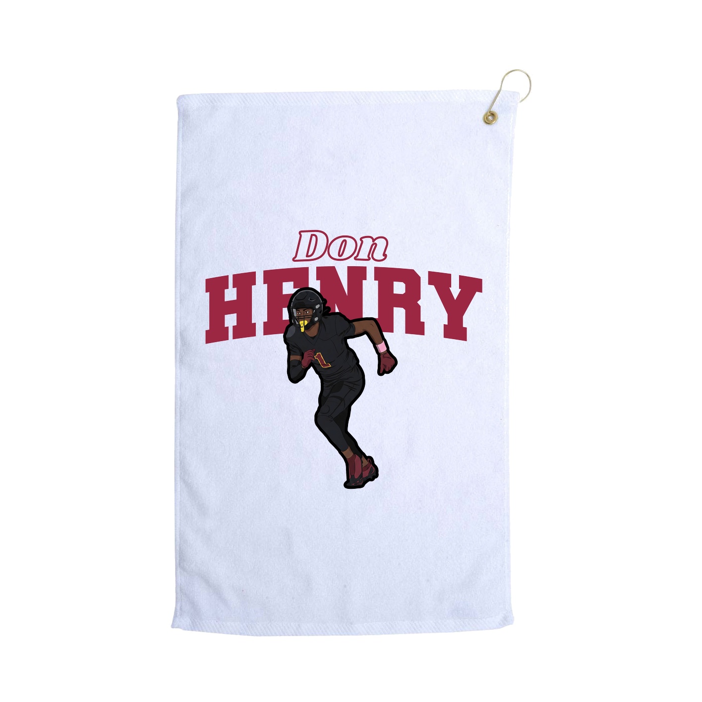 Golf Towel — Name Arch in White