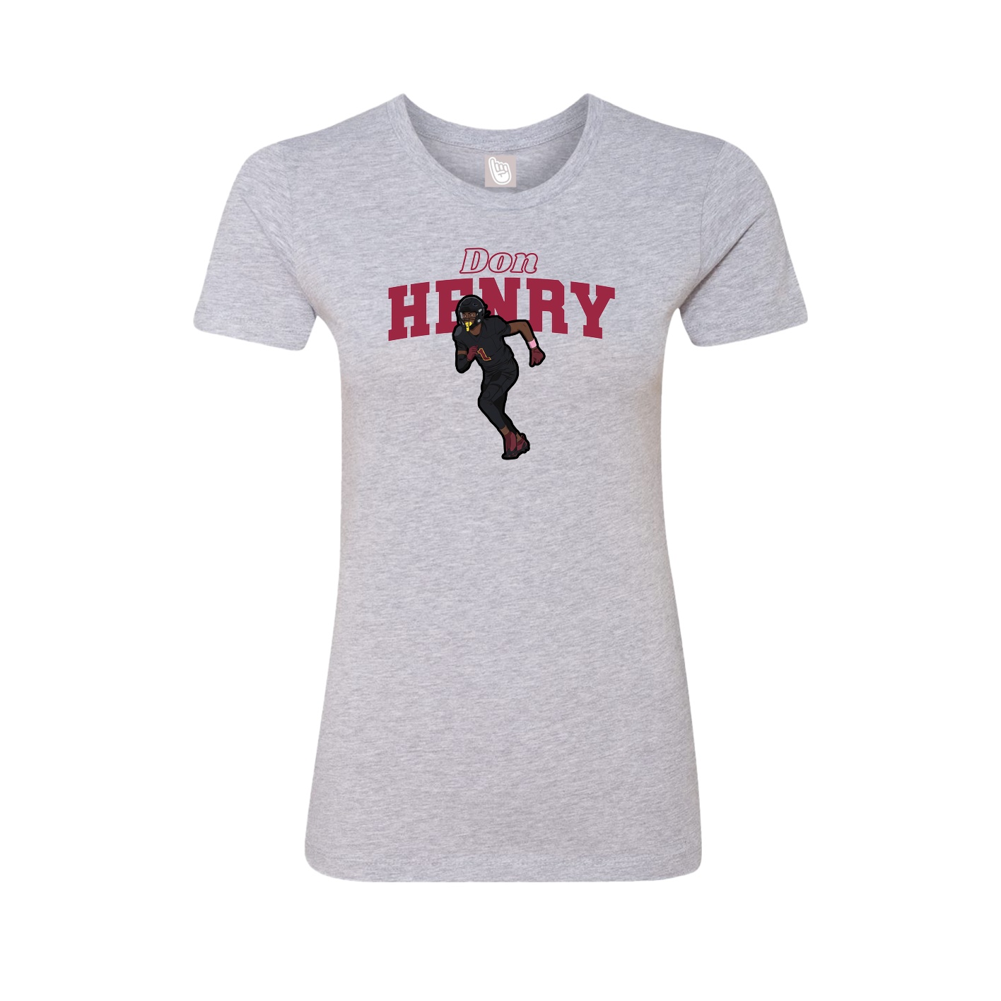 Fitted Women's Tee — Name Arch in Grey