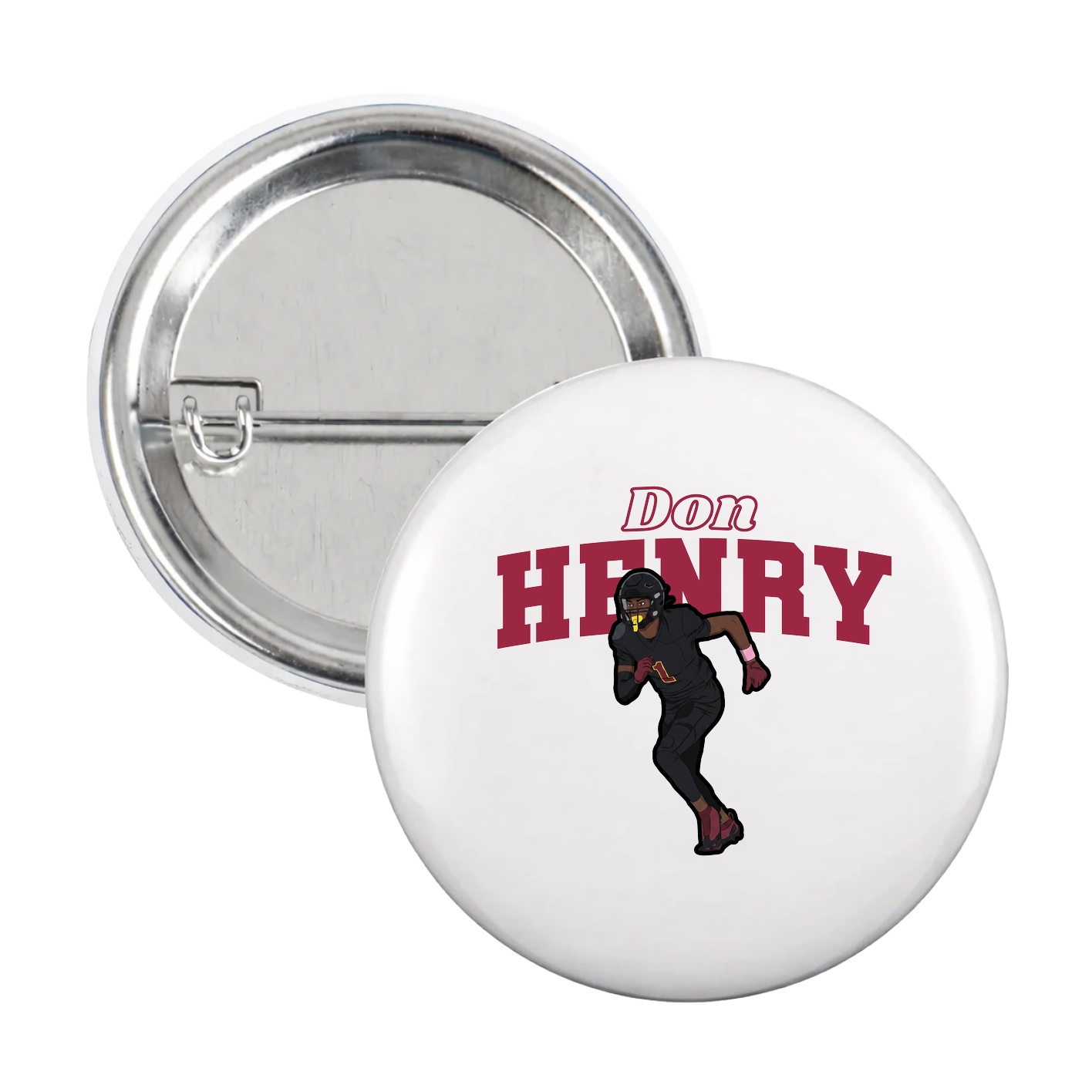 Game Day Button — Name Arch in White