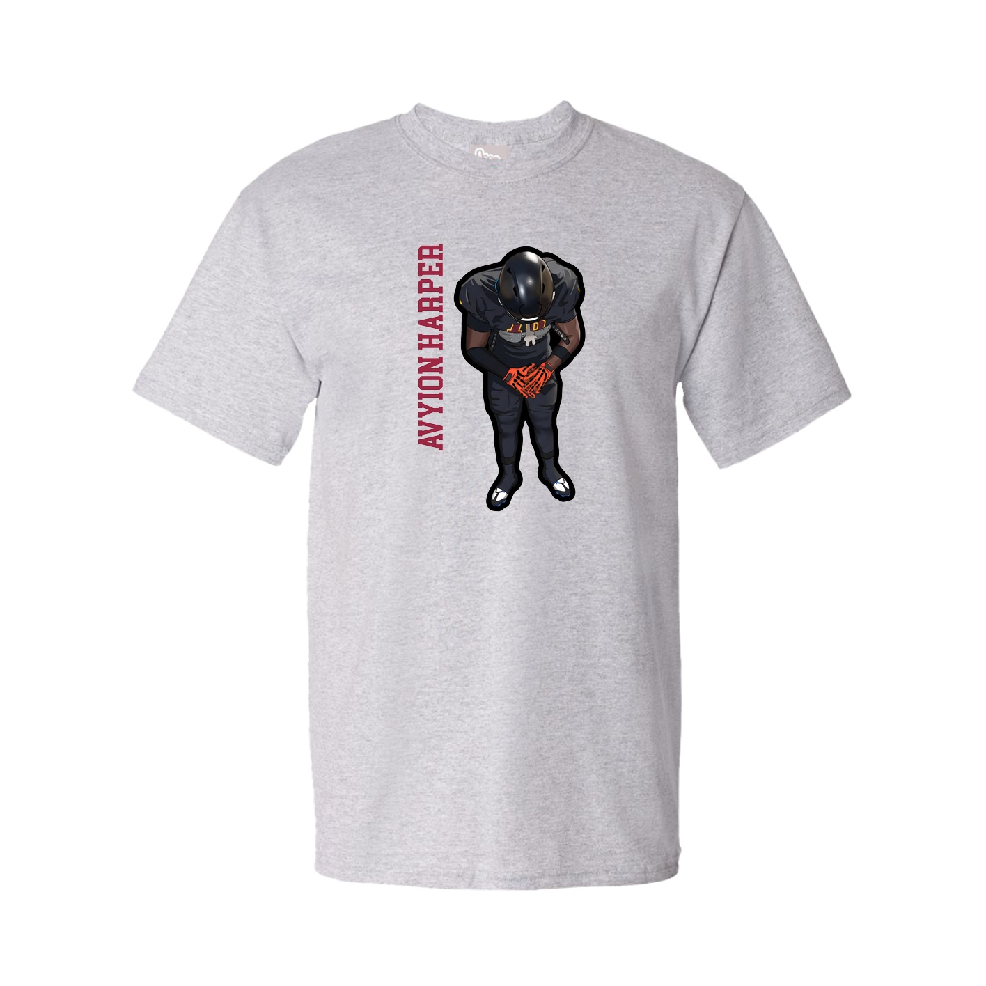 Tee — Name Vertical in Grey