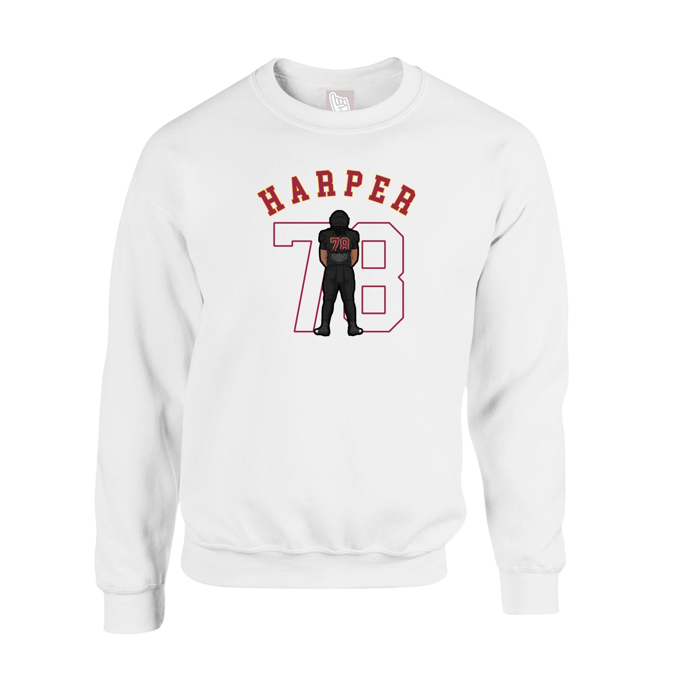 Fleece Crew — Shirsey Arch in White