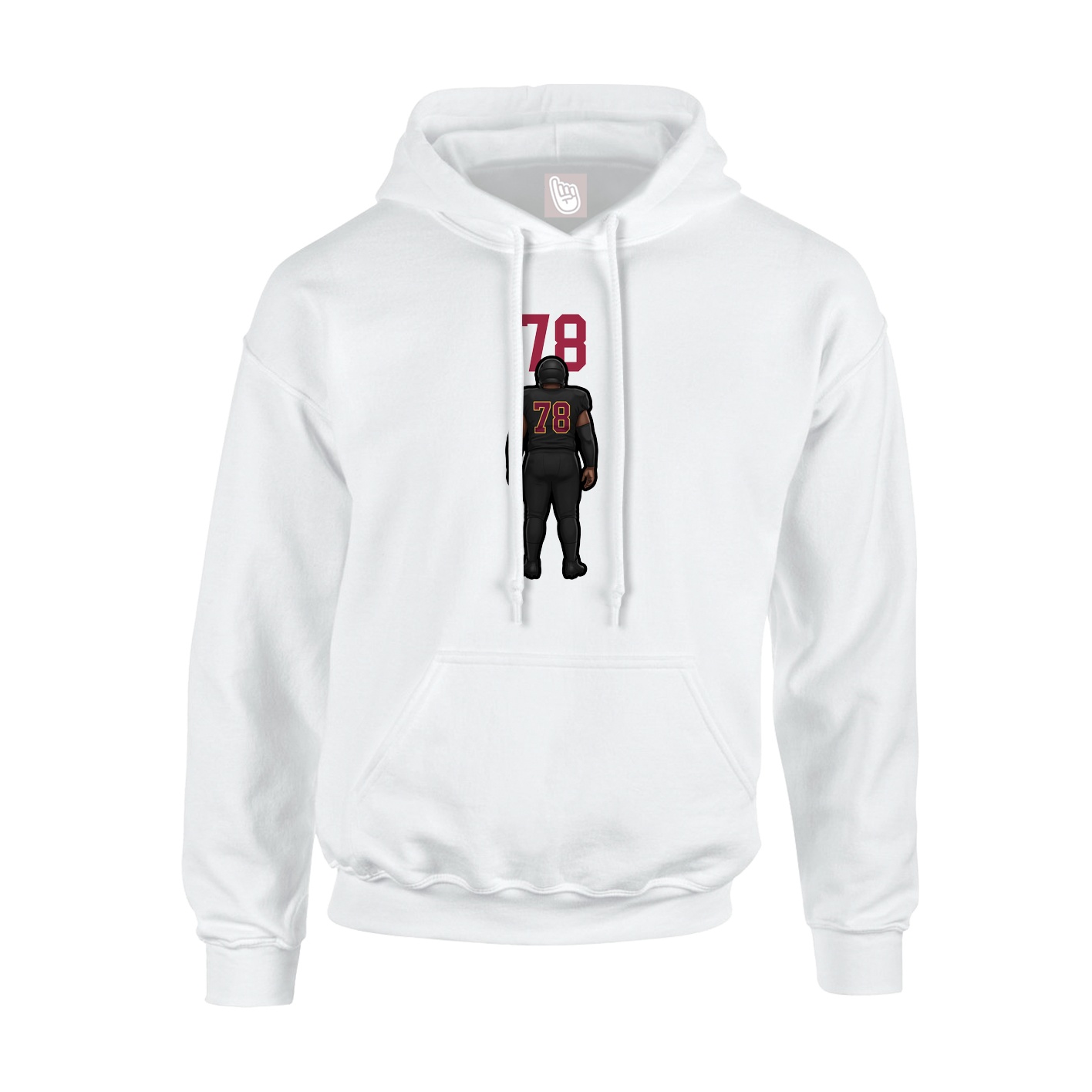 Youth Hoodie — Number Top in White