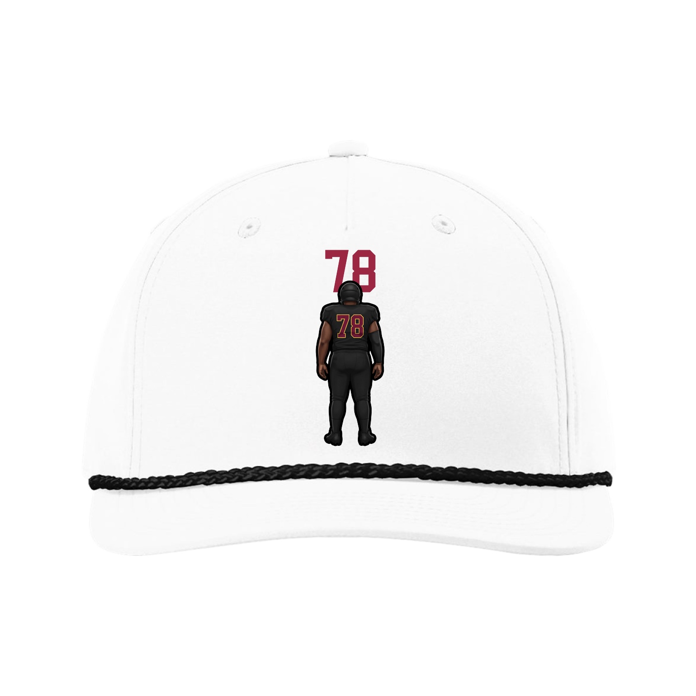 Five-Panel Classic Rope Cap — Number Top in White