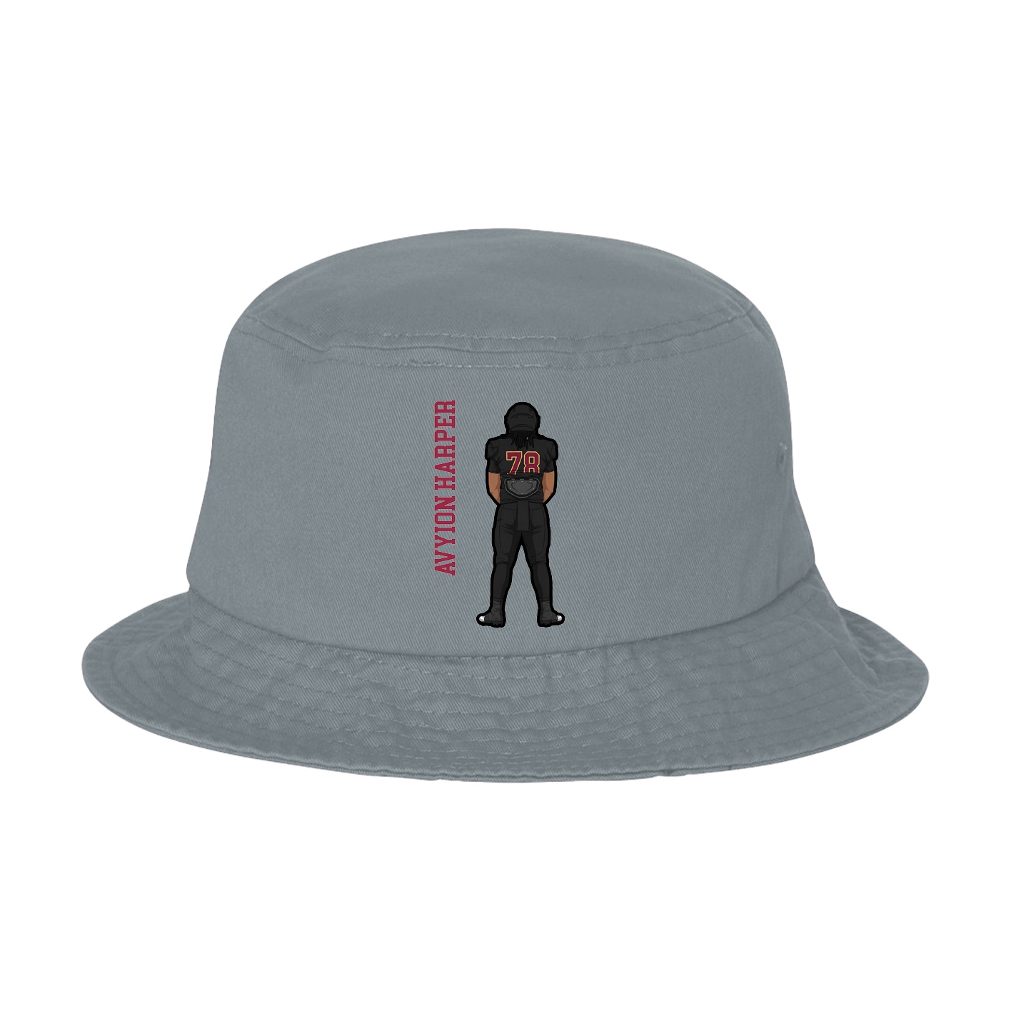 Bucket Cap — Name Vertical in Grey