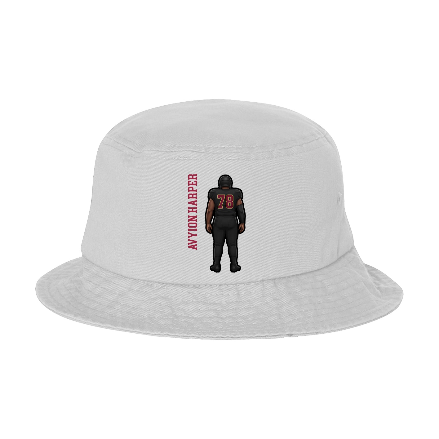Bucket Cap — Name Vertical in White