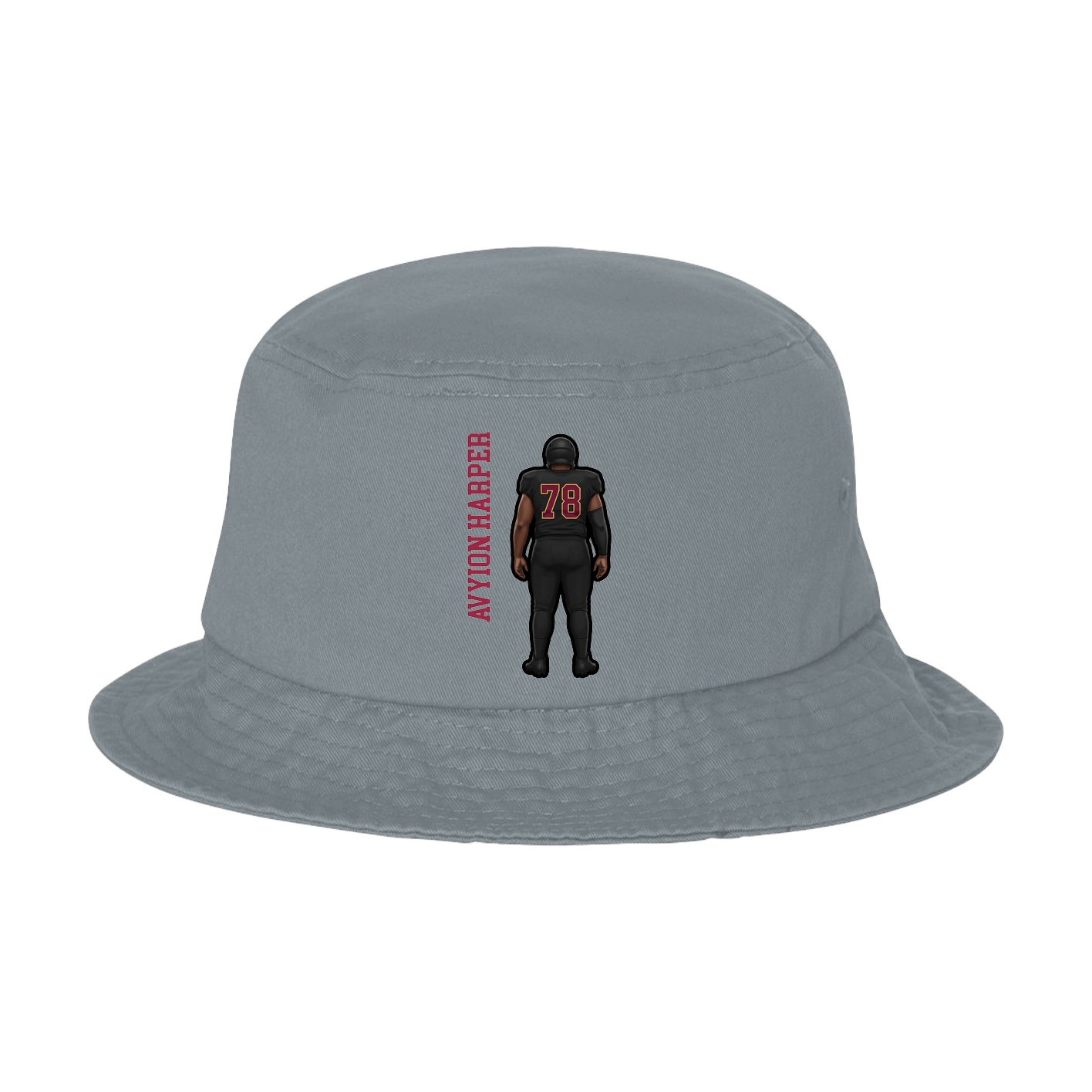 Bucket Cap — Name Vertical in Grey