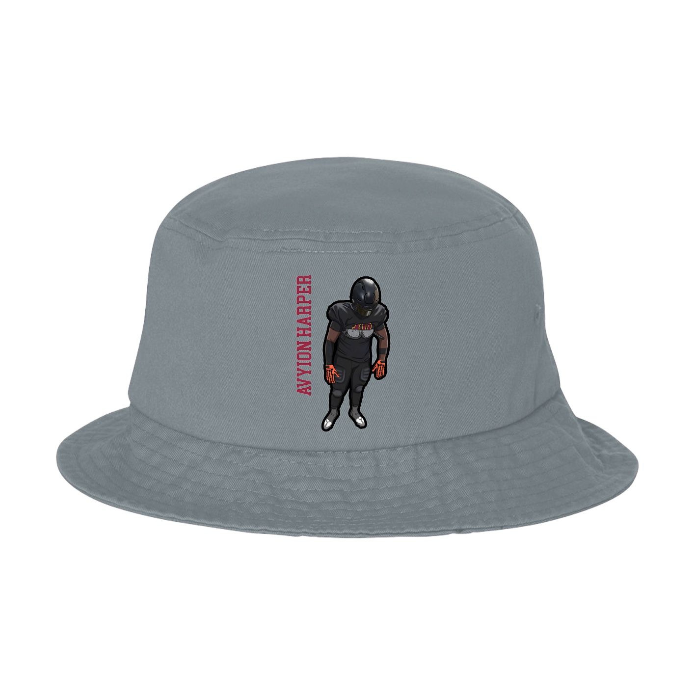 Bucket Cap — Name Vertical in Grey
