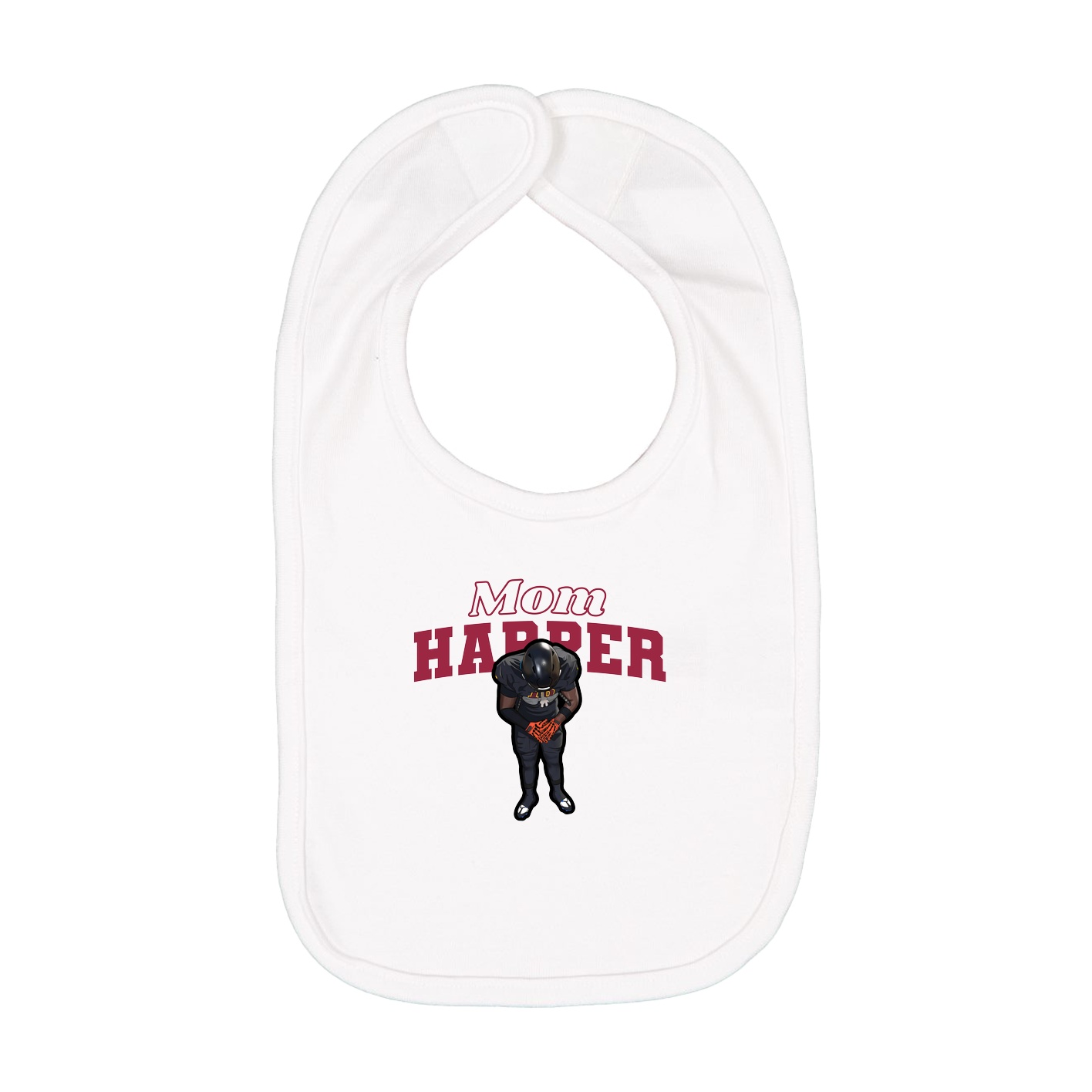 Infant Bib — Mothers Day Block in White