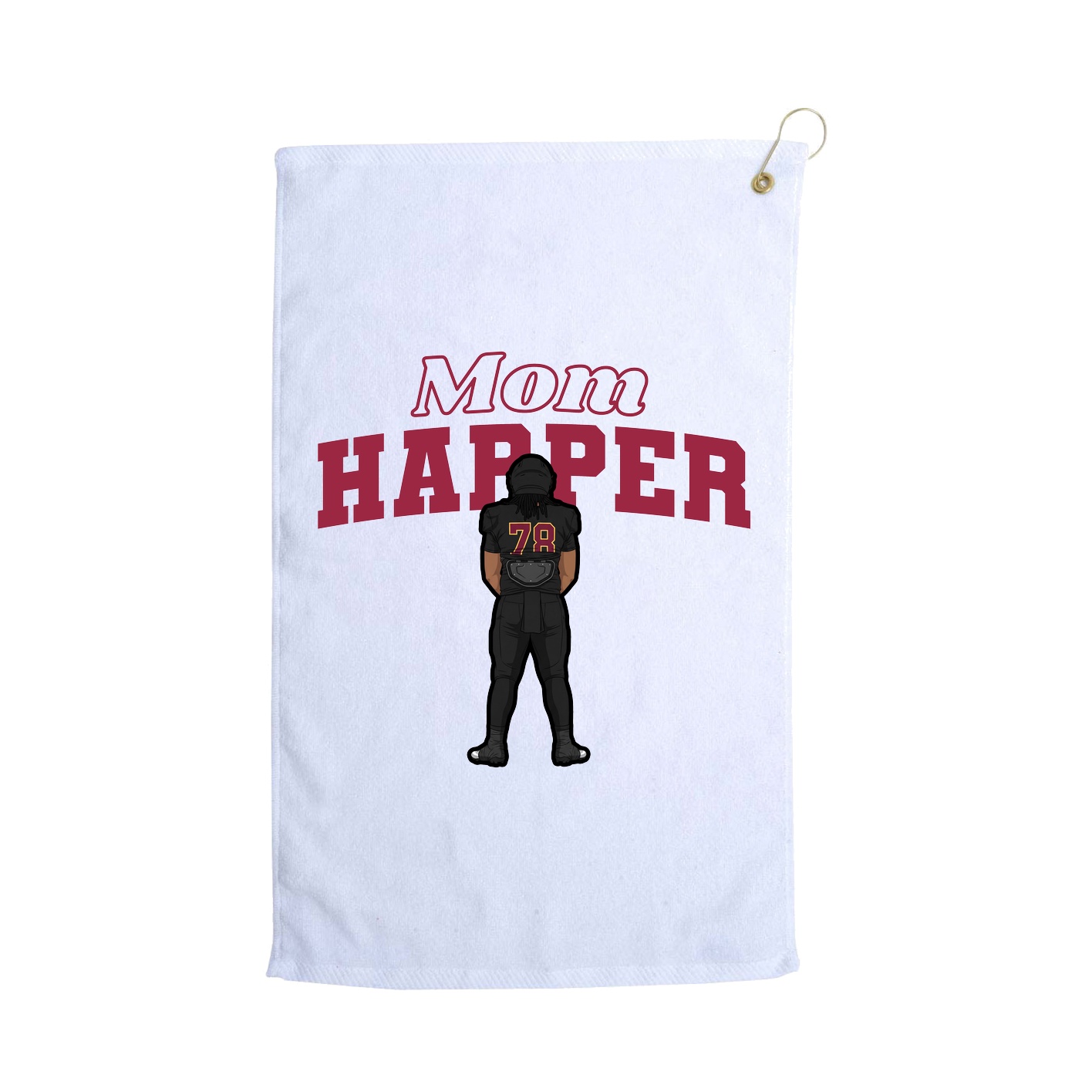 Golf Towel — Mothers Day Block in White