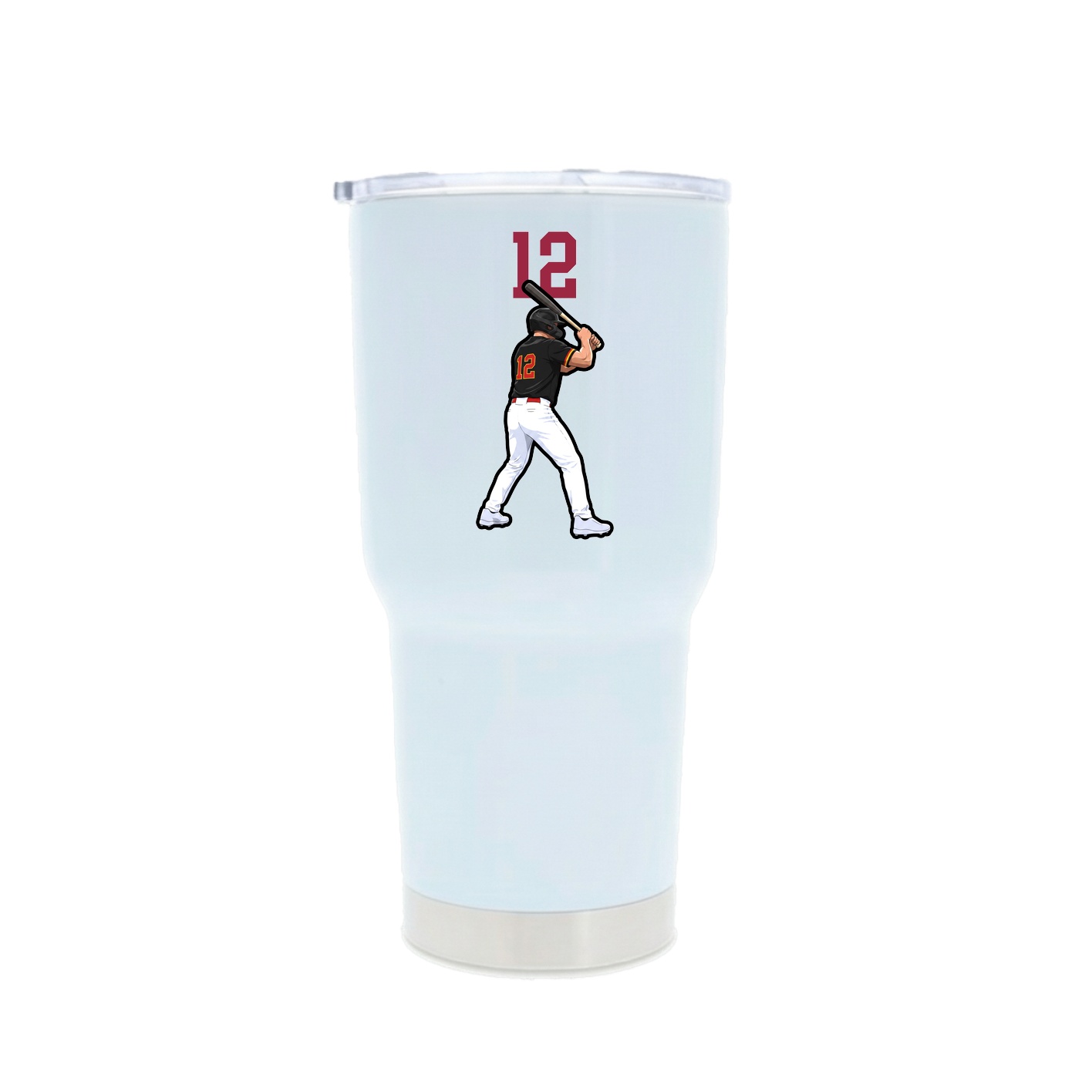 30oz Stainless Steel Tumbler — Number Top in White