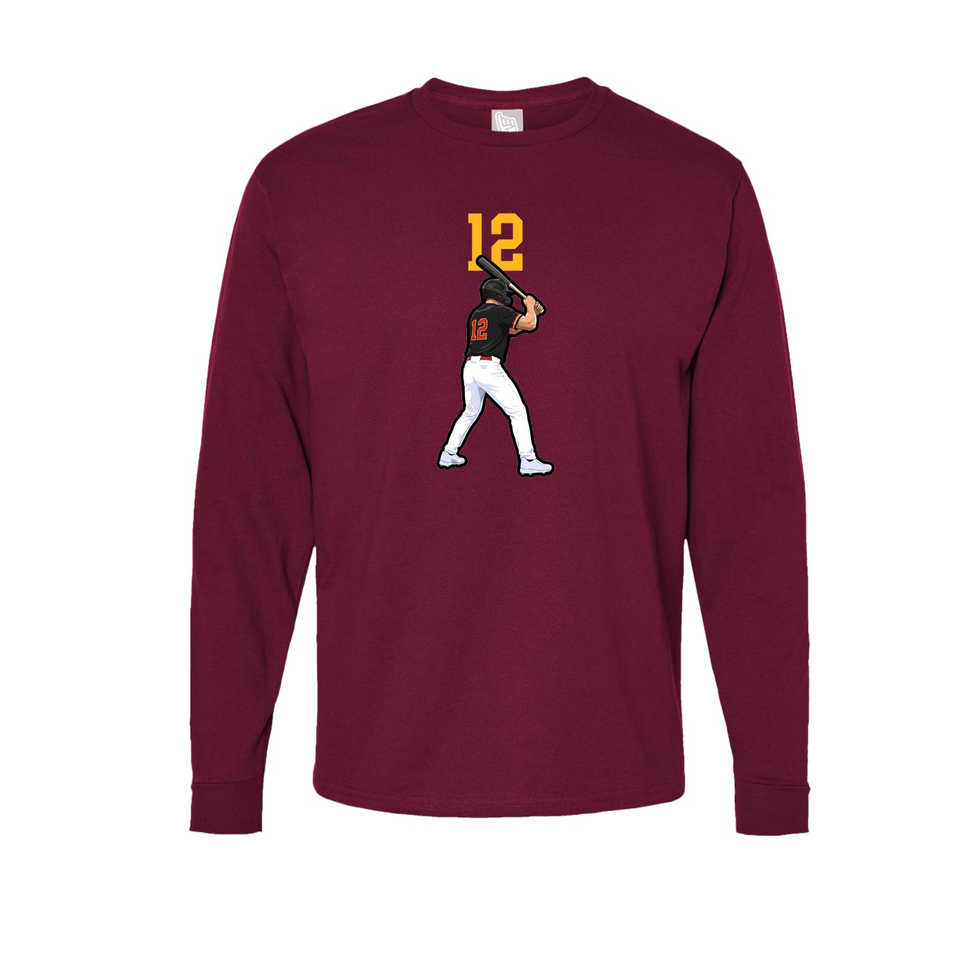 Long Sleeve Tee — Number Top in Cardinal