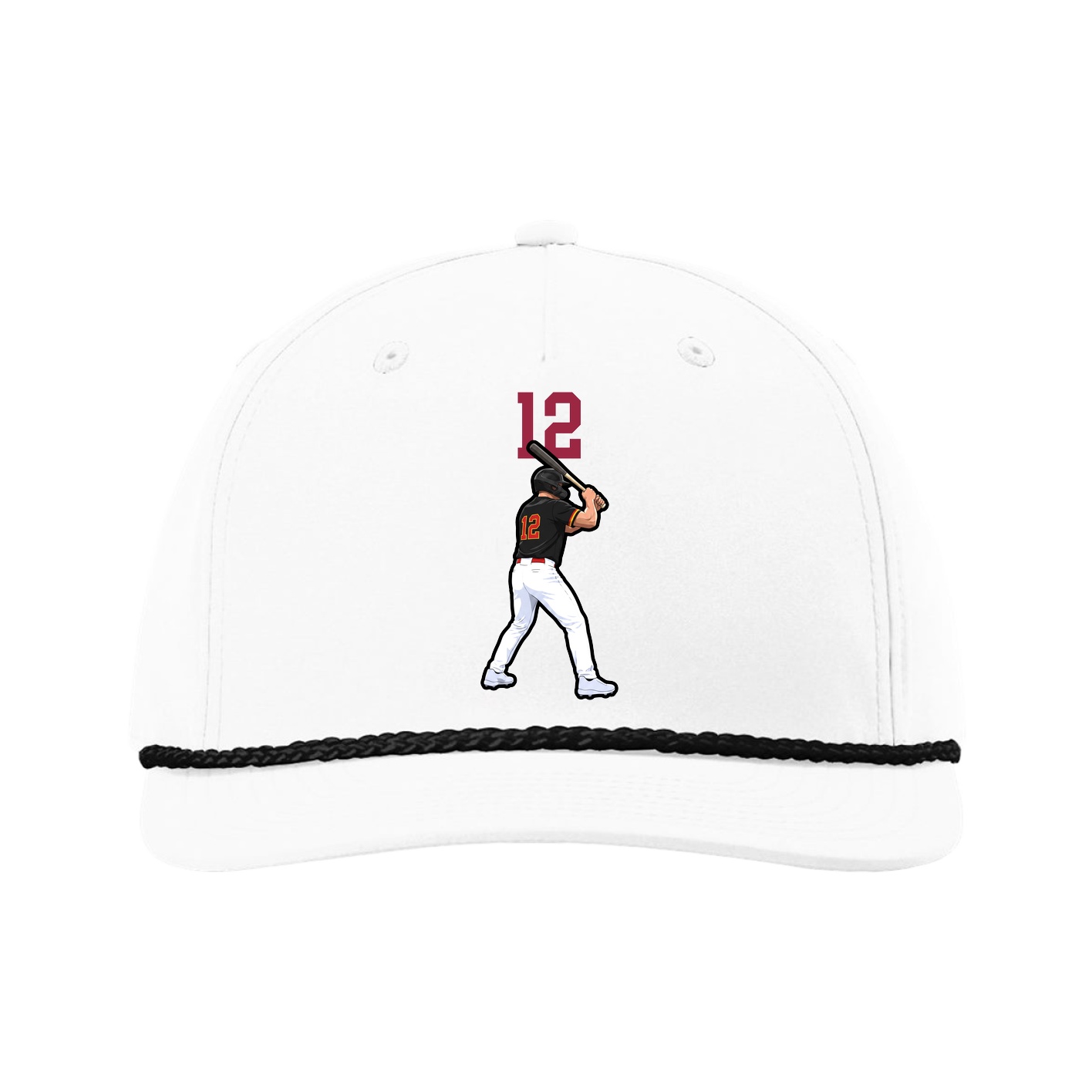 Five-Panel Classic Rope Cap — Number Top in White