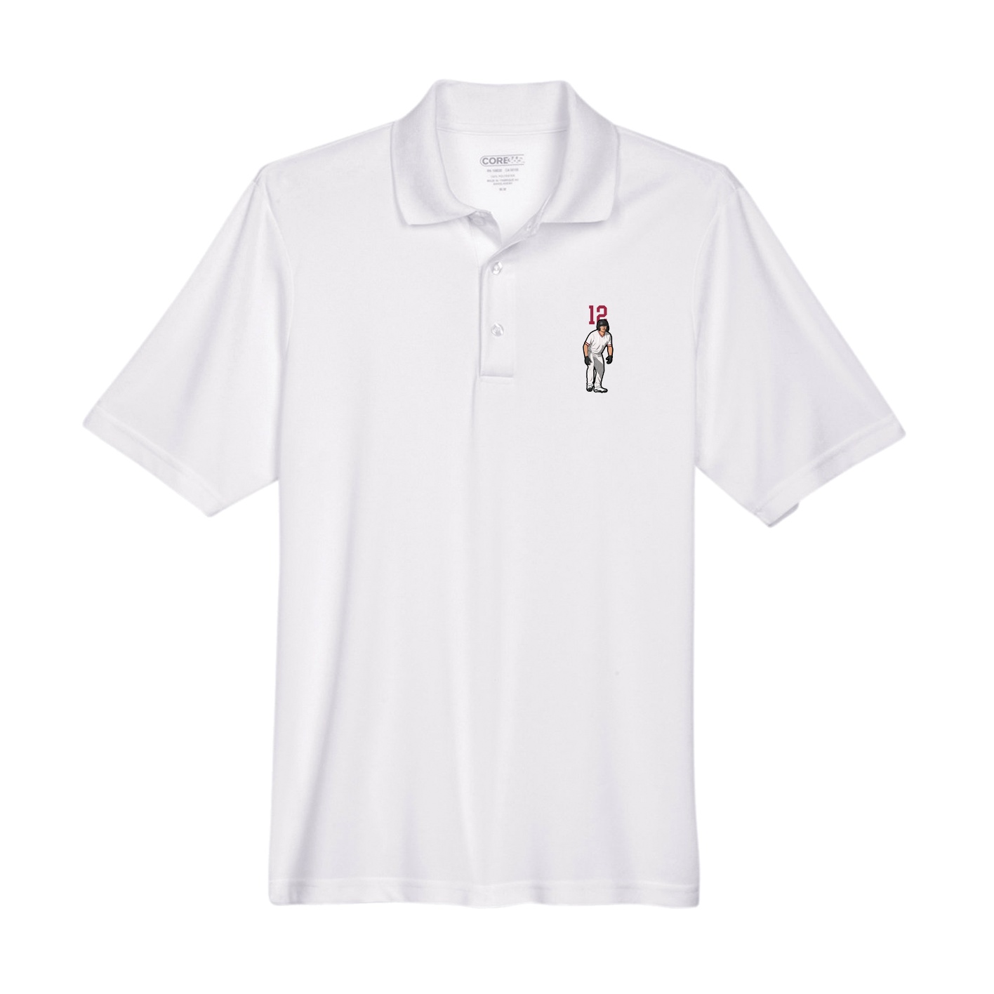 Performance Polo — Number Top in White