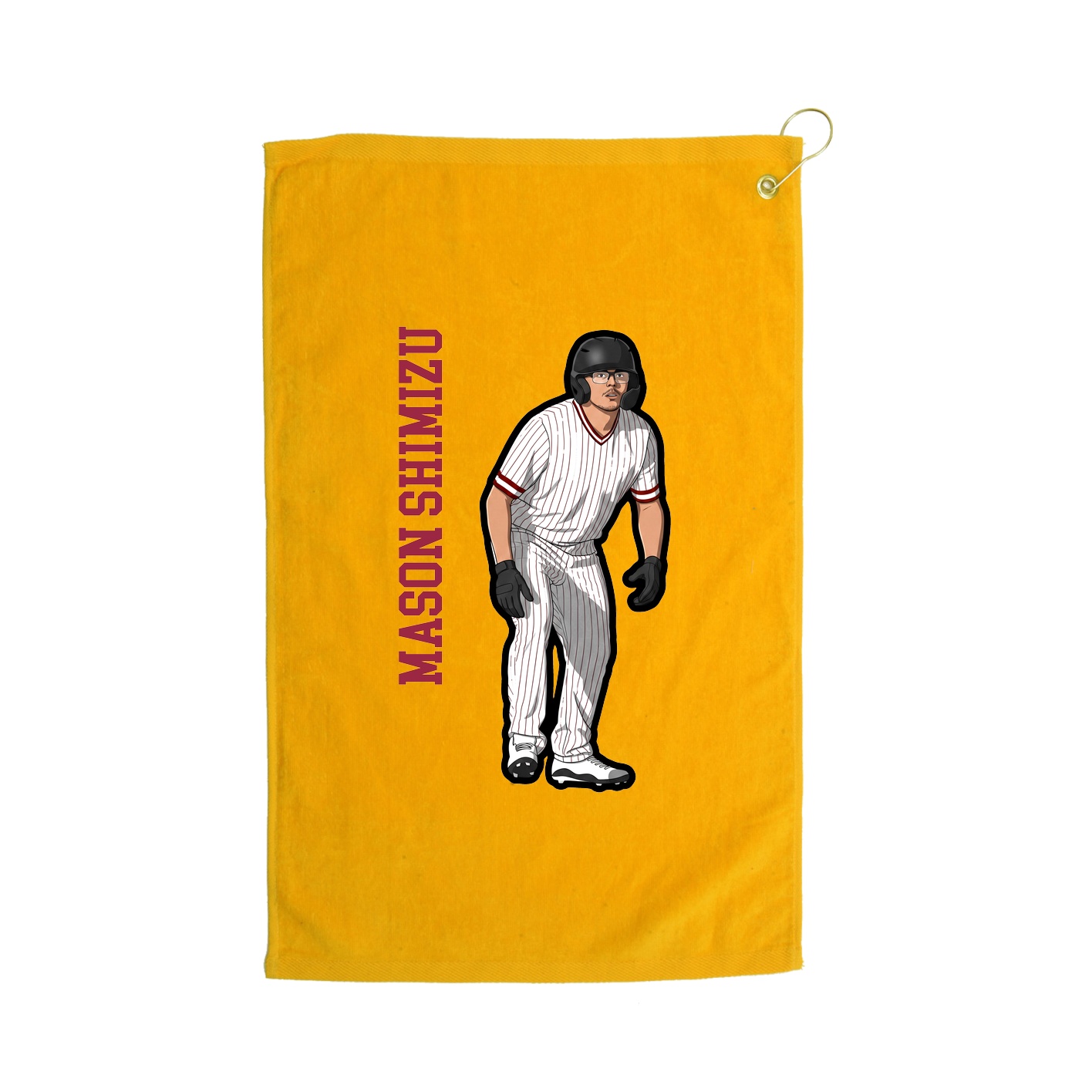 Golf Towel — Name Vertical in Gold