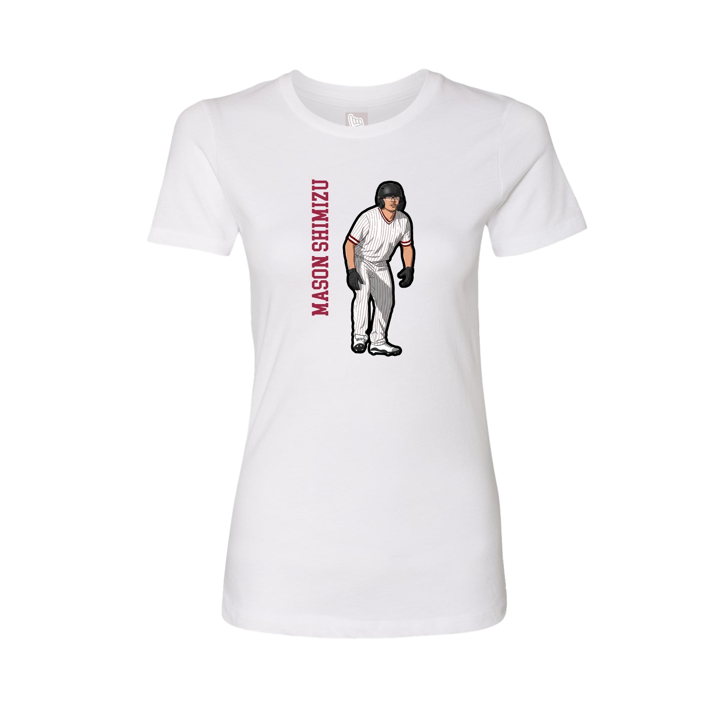 Womens Tee — Name Vertical in White