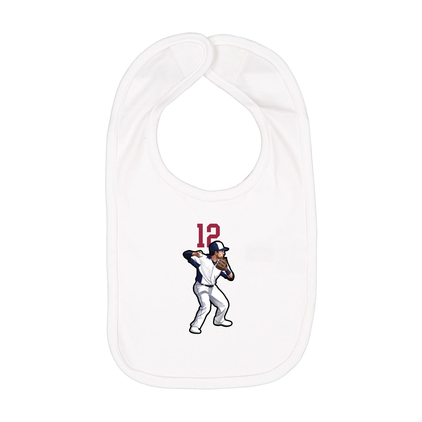 Infant Bib — Number Top in White