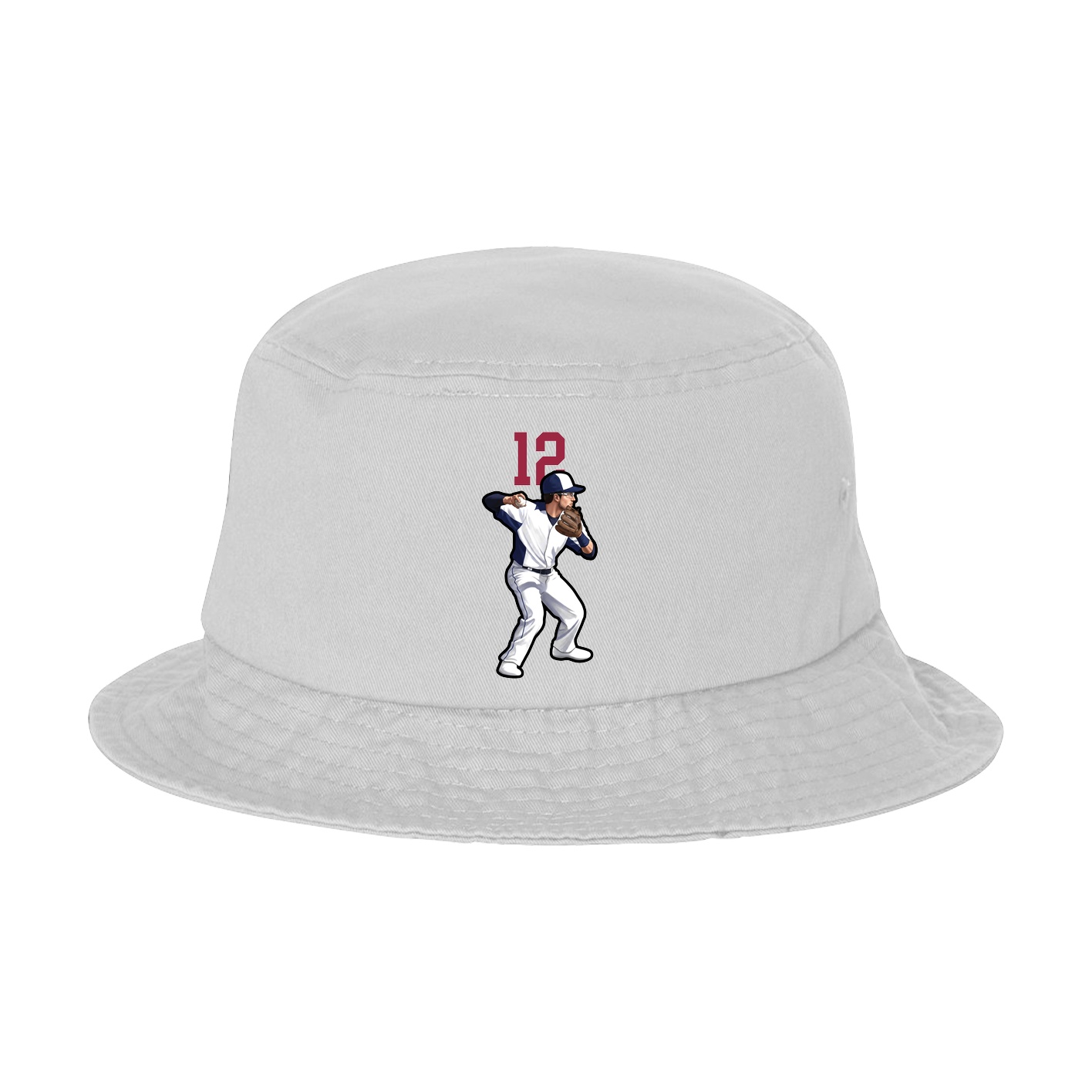 Bucket Cap — Number Top in White