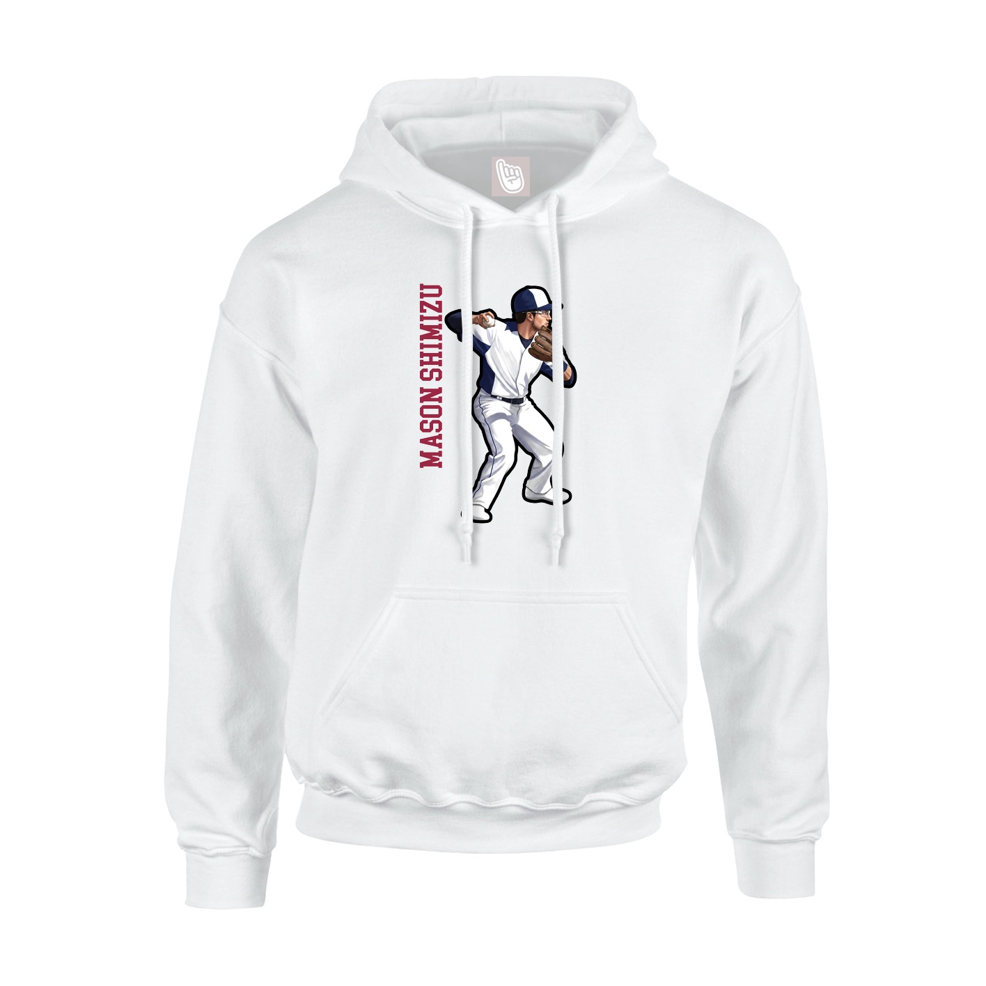 Youth Hoodie — Name Vertical in White