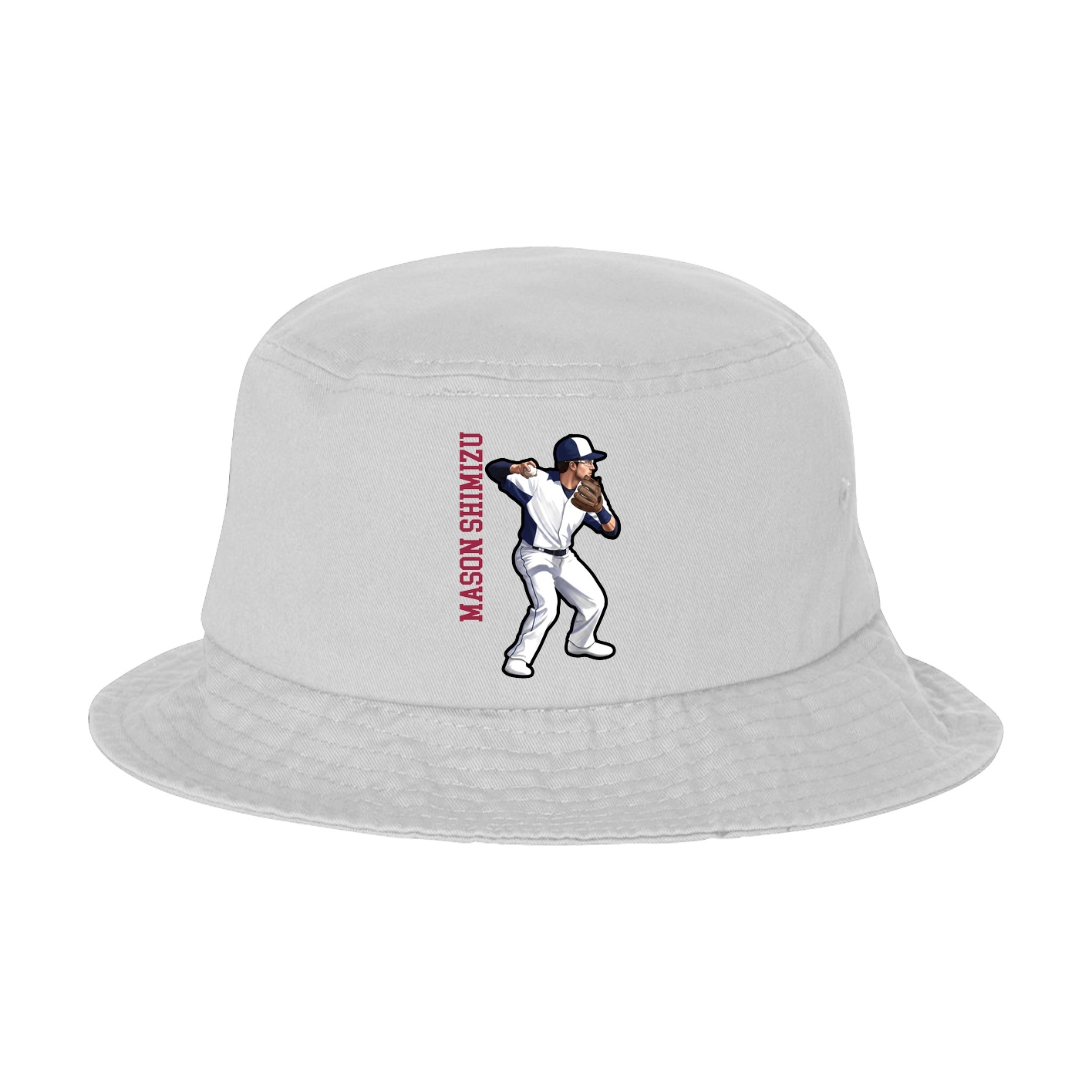 Bucket Cap — Name Vertical in White