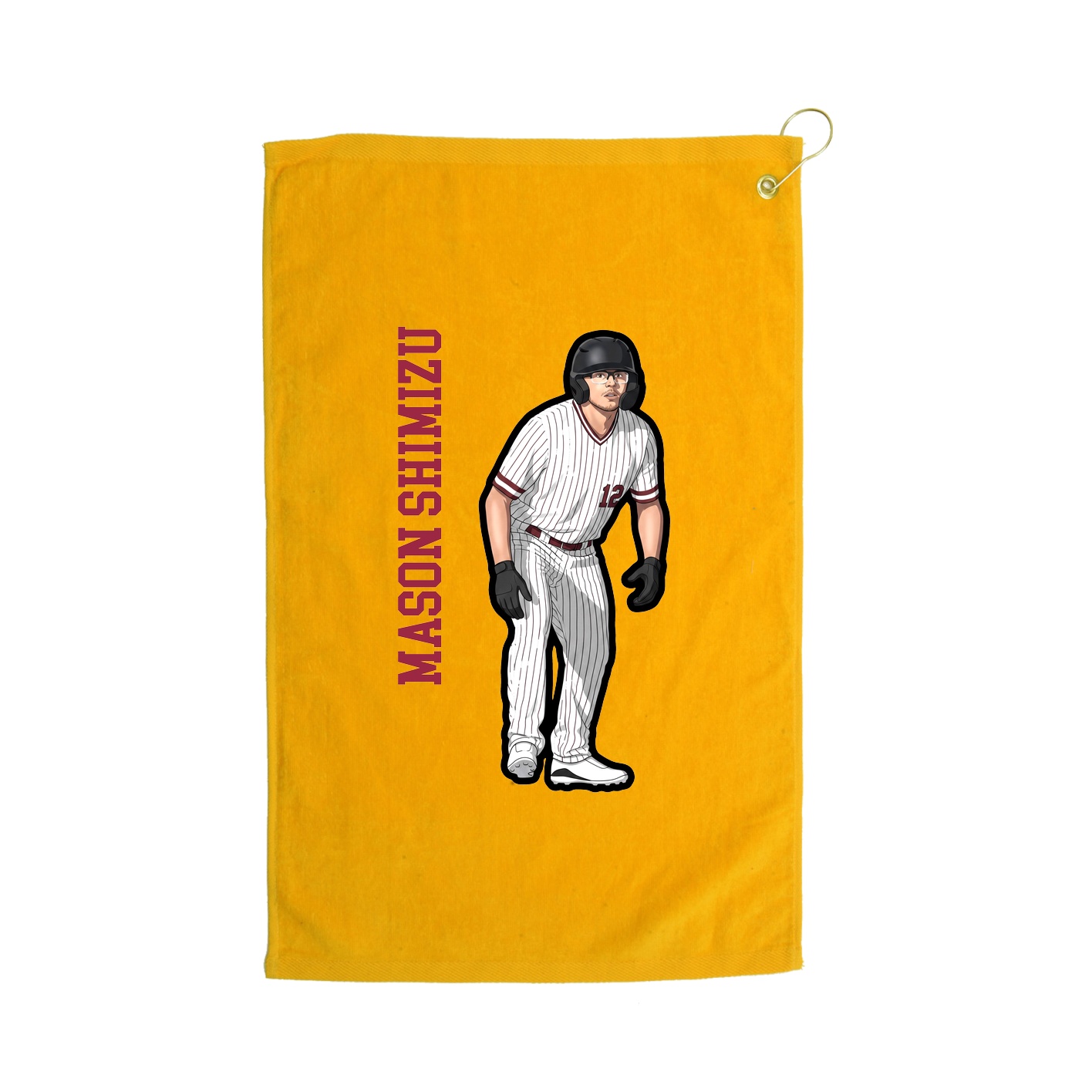 Golf Towel — Name Vertical in Gold