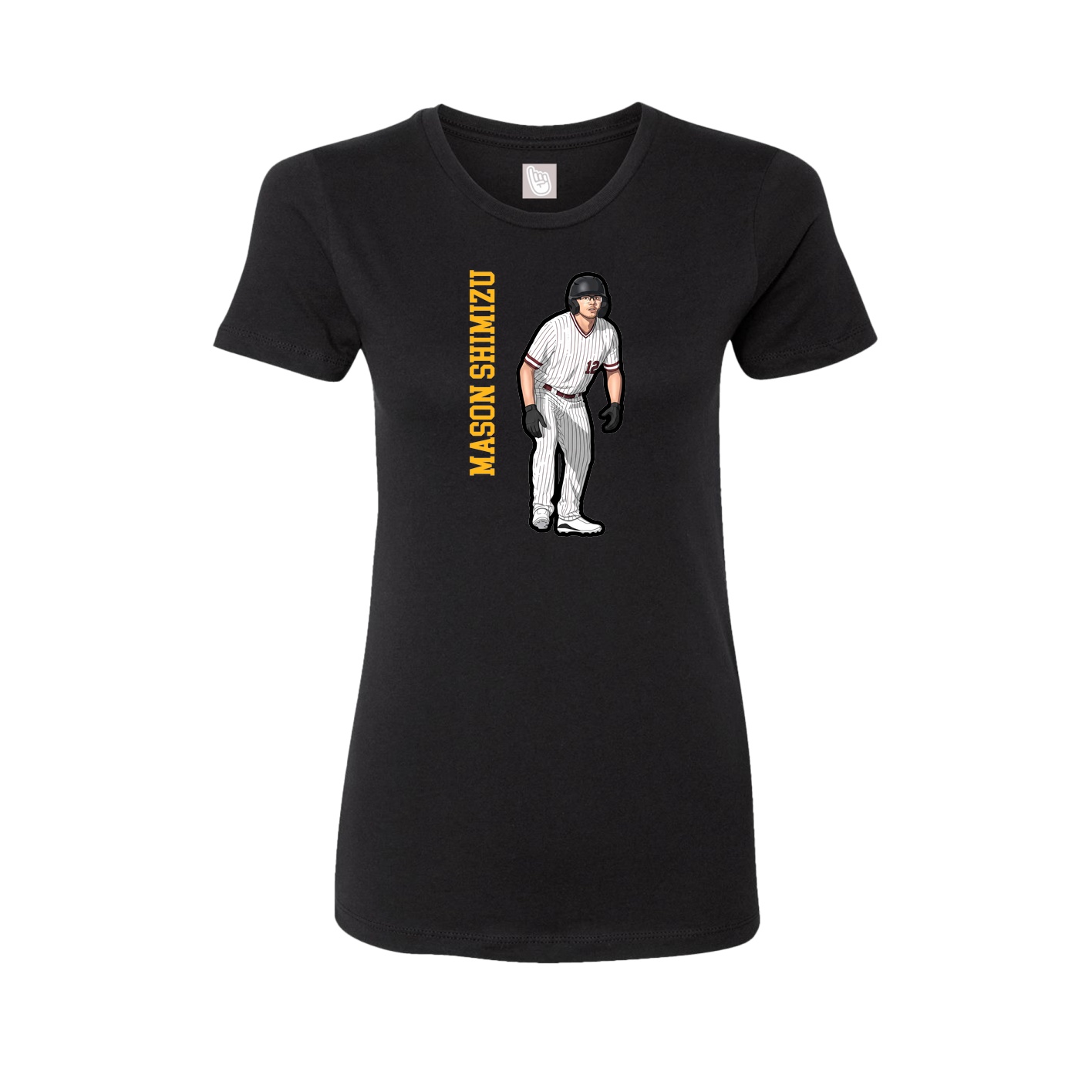 Womens Tee — Name Vertical in Black