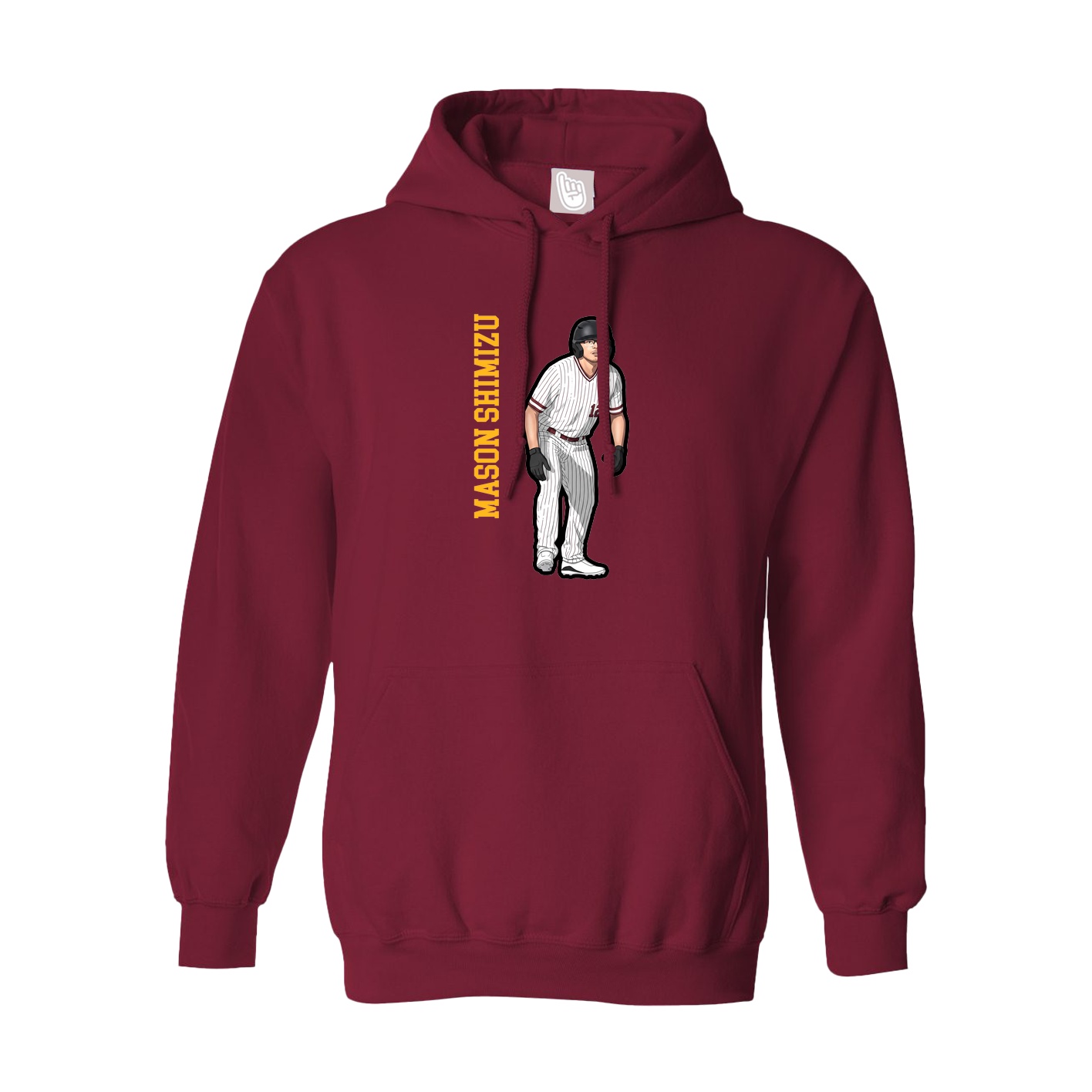 Hoodie — Name Vertical in Cardinal
