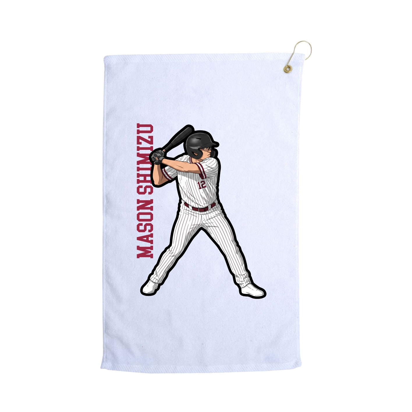 Golf Towel — Name Vertical in White