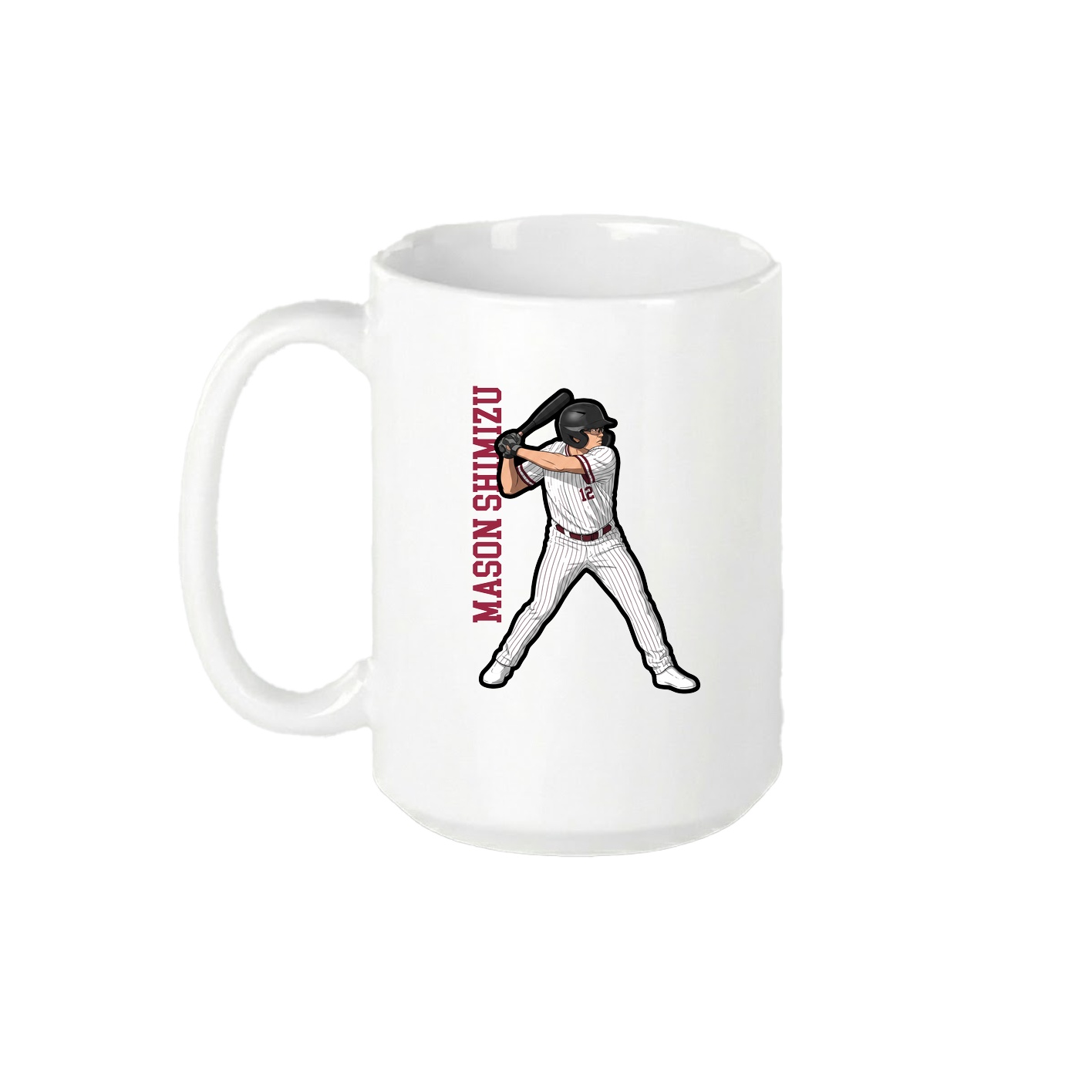 15oz Coffee Mug — Name Vertical in White