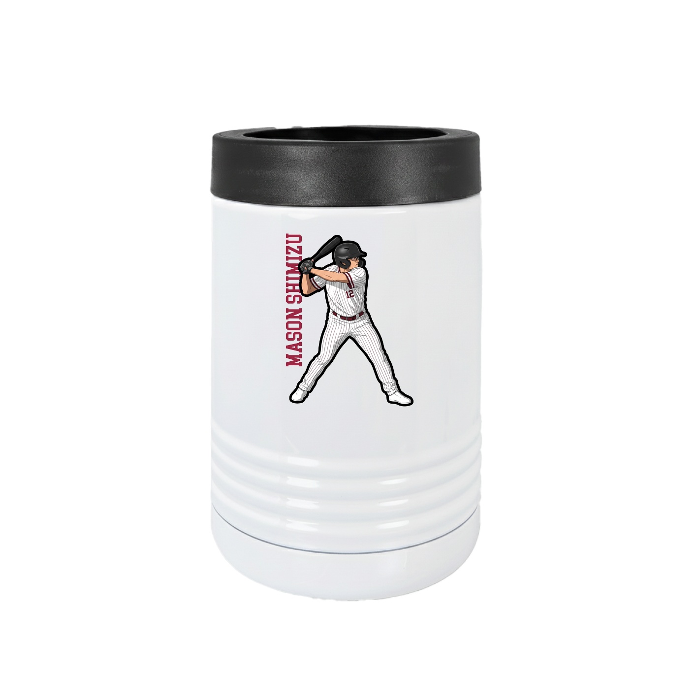 Beverage Holder — Name Vertical in White