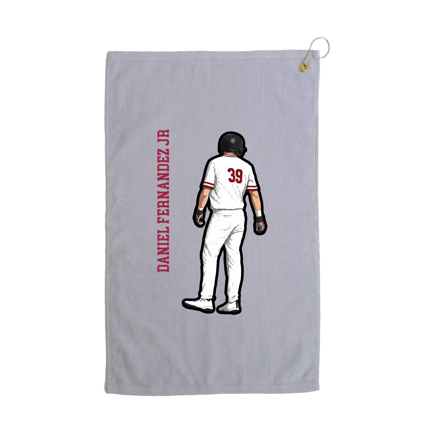 Golf Towel — Name Vertical in Grey
