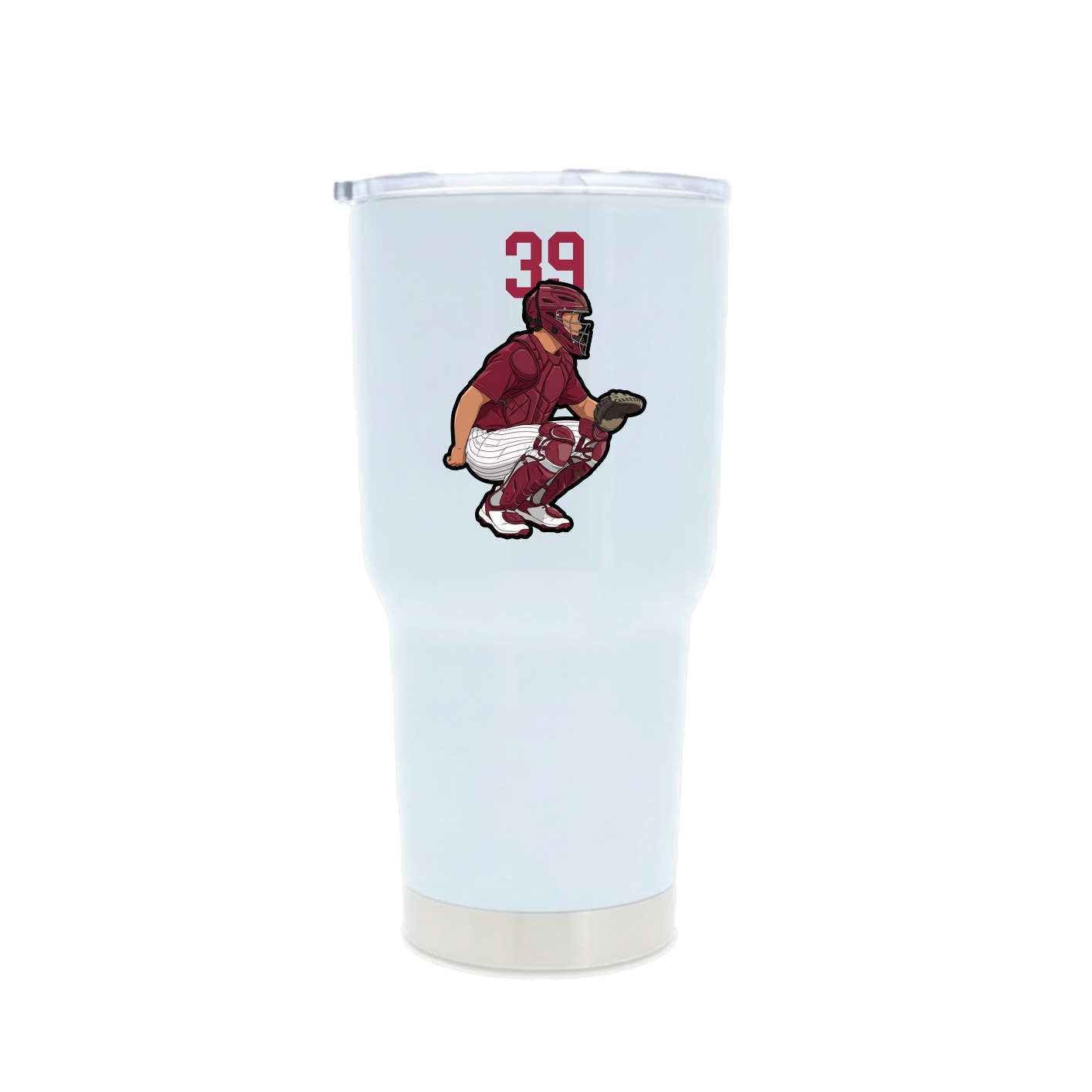 30oz Stainless Steel Tumbler — Number Top in White