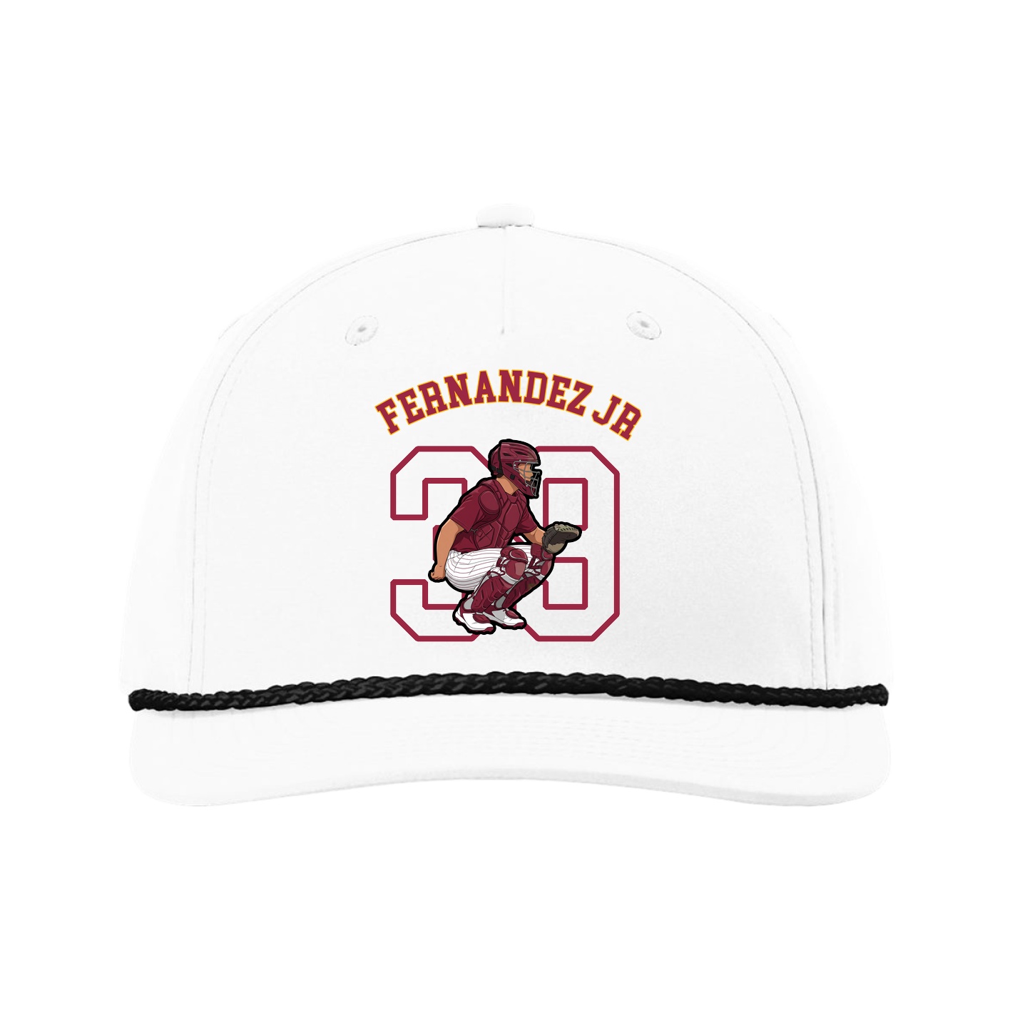 Five-Panel Classic Rope Cap — Shirsey Arch in White