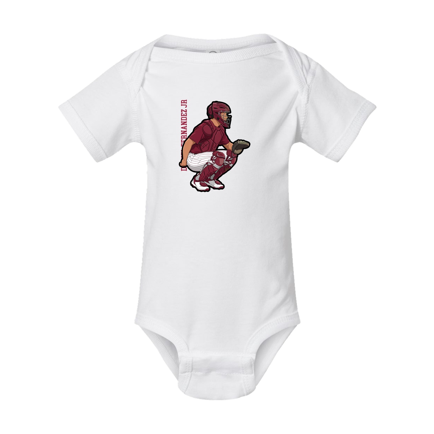 Baby Onesie — Name Vertical in White
