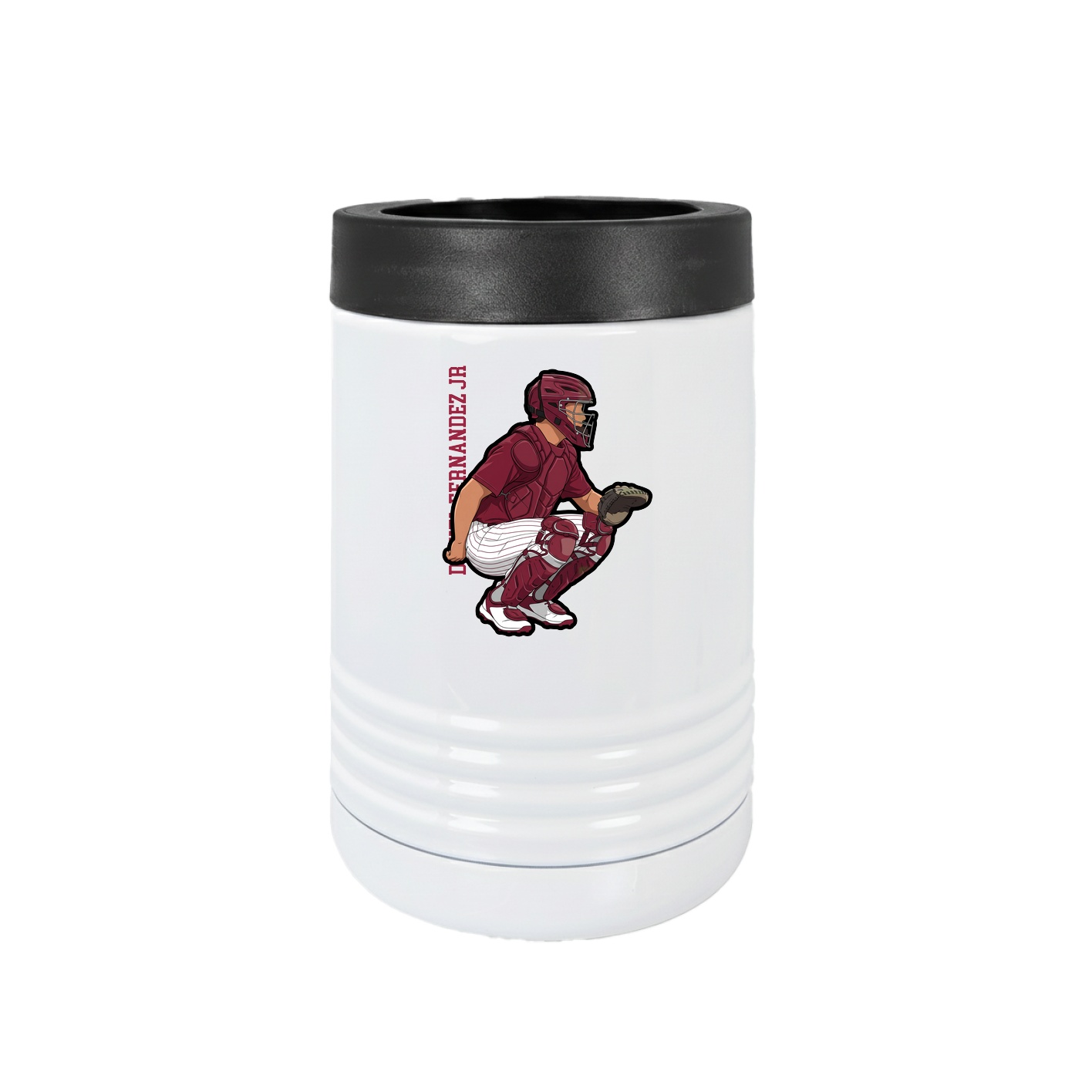 Beverage Holder — Name Vertical in White