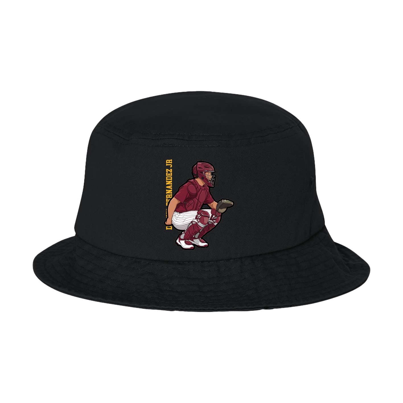 Bucket Cap — Name Vertical in Black