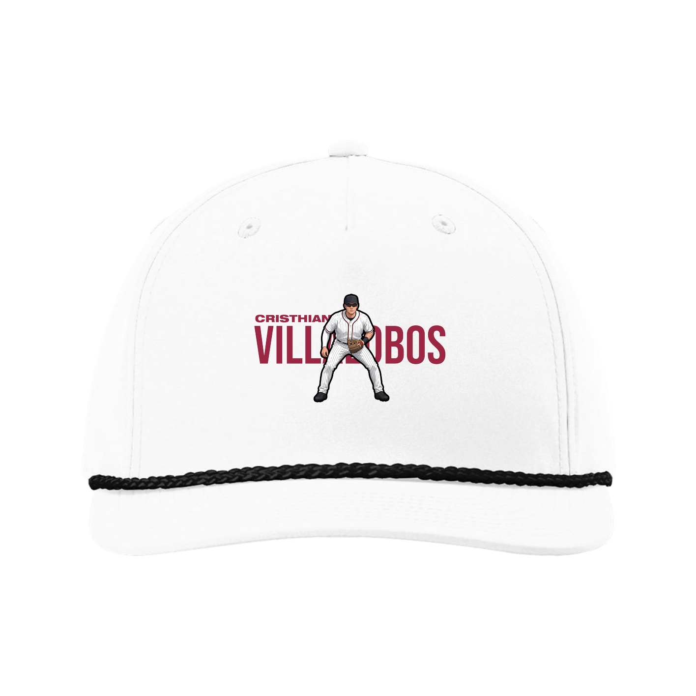 Five-Panel Classic Rope Cap — Player Name in White