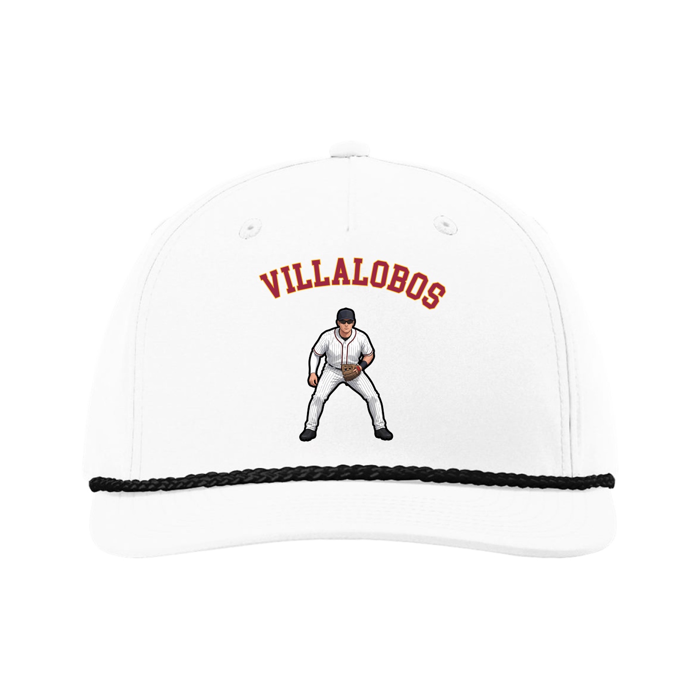 Five-Panel Classic Rope Cap — Shirsey Arch in White