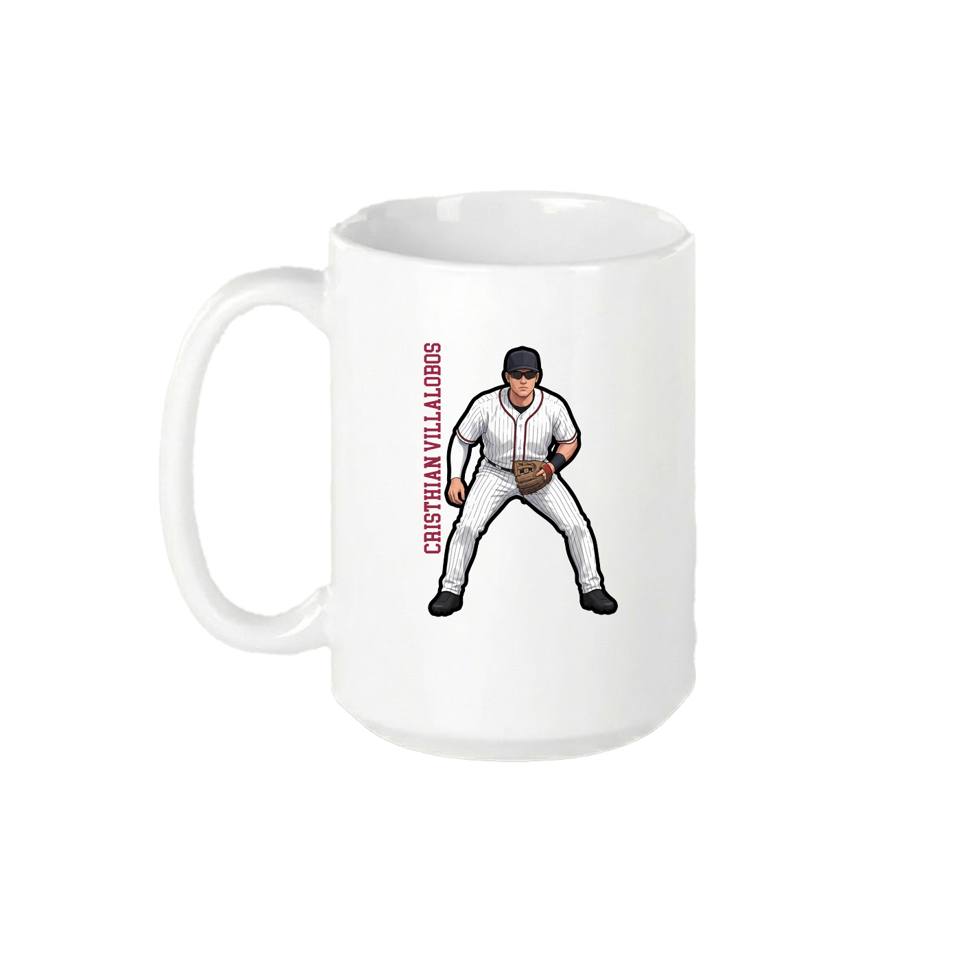 15oz Coffee Mug — Name Vertical in White