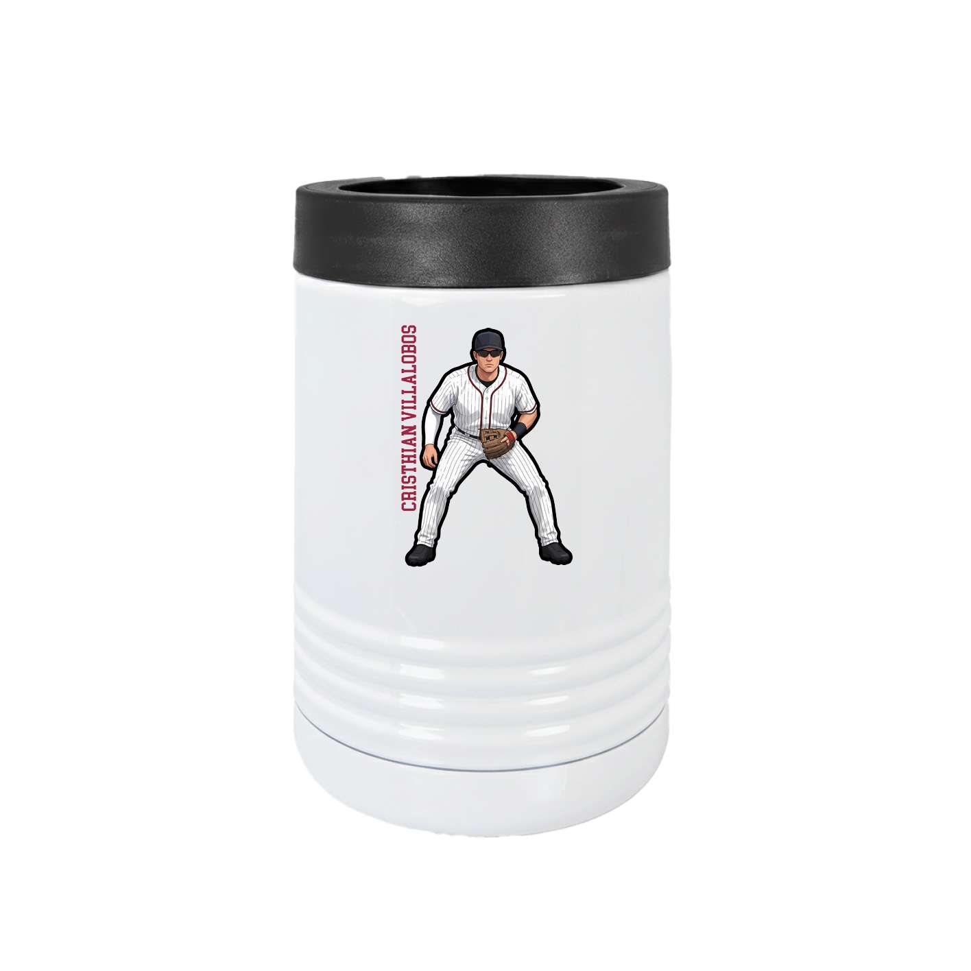 Beverage Holder — Name Vertical in White