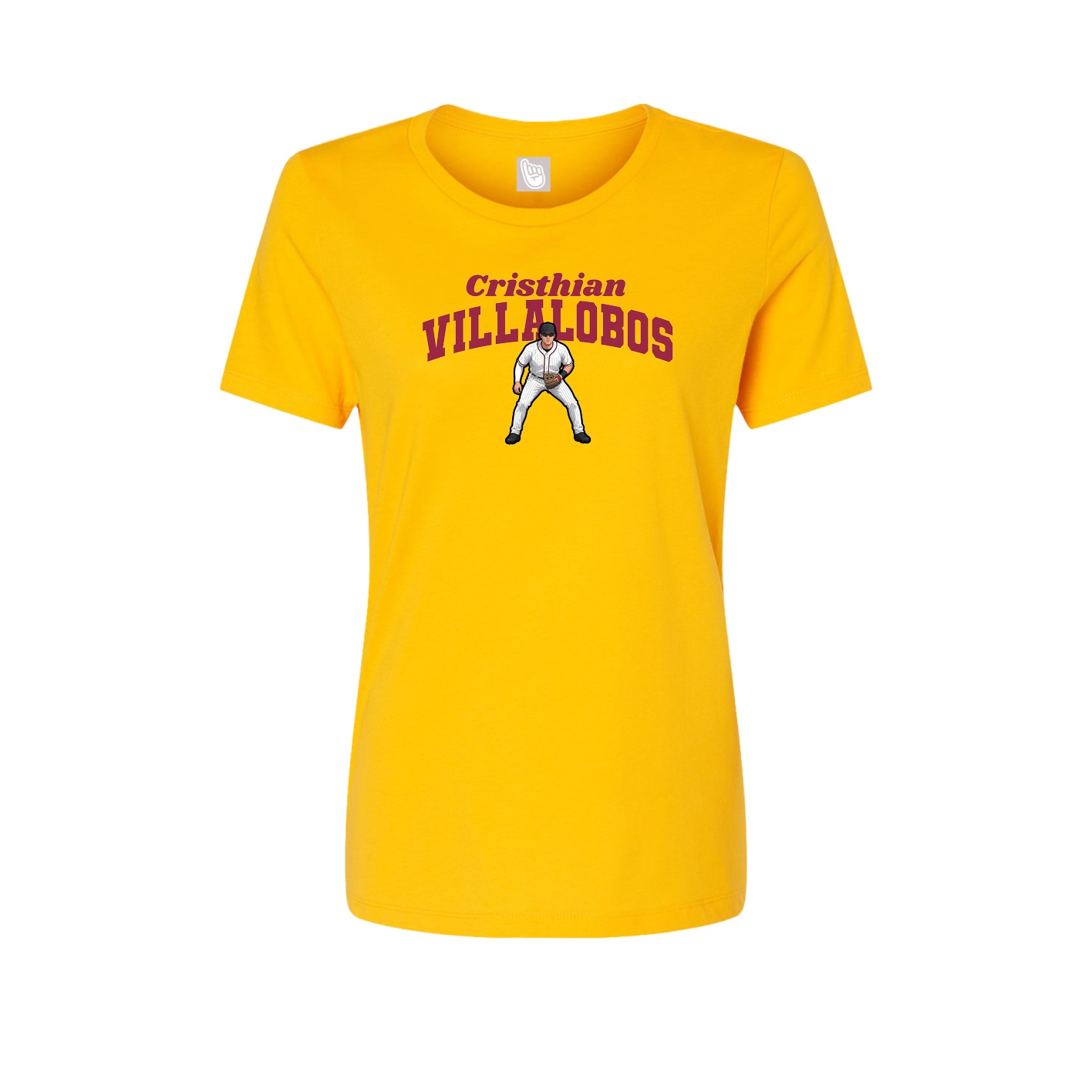 Fitted Women's Tee — Signature Arch in Gold