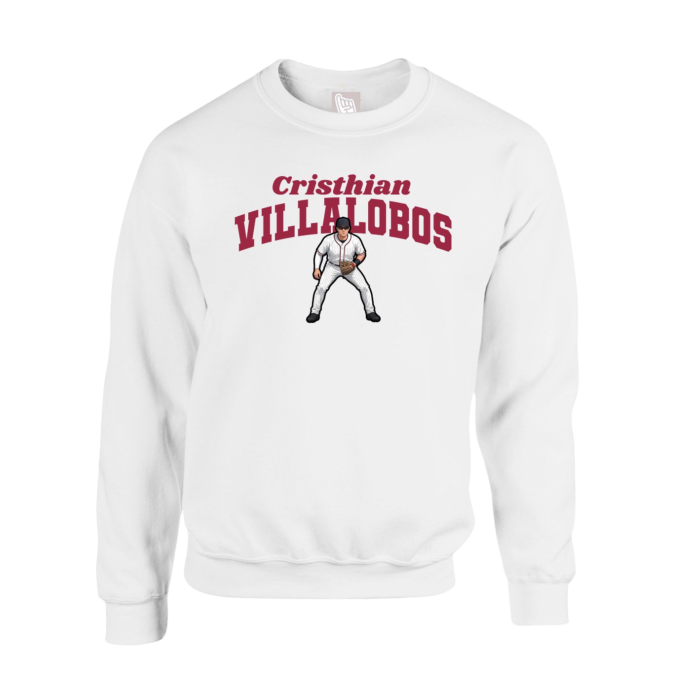 Fleece Crew — Signature Arch in White