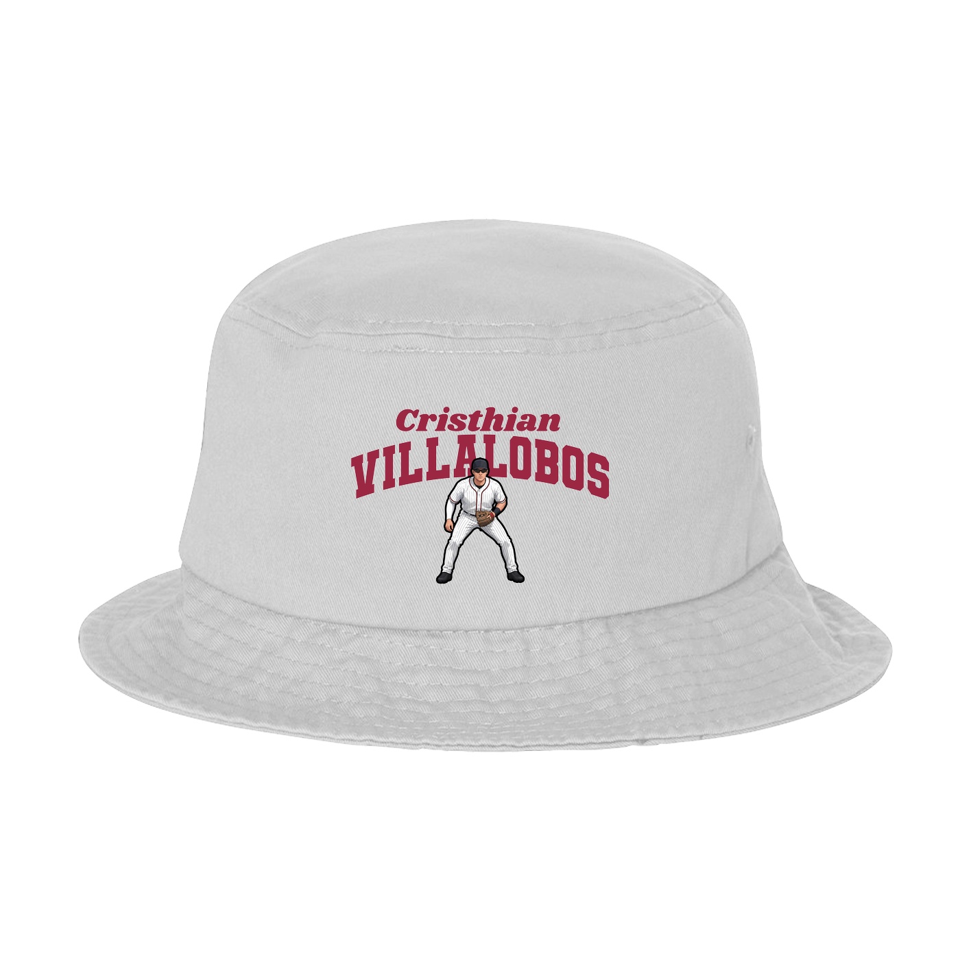 Bucket Cap — Signature Arch in White