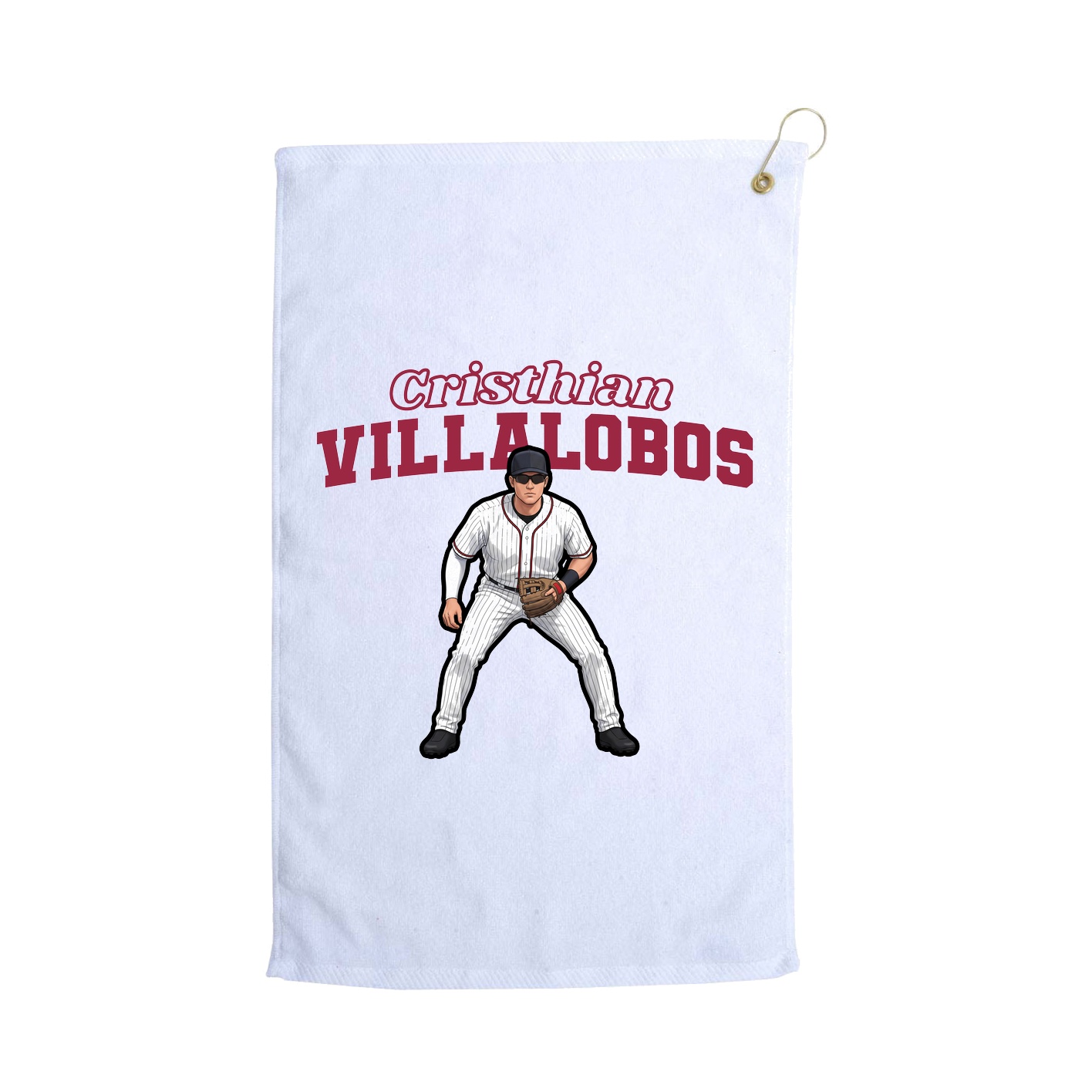 Golf Towel — Name Arch in White